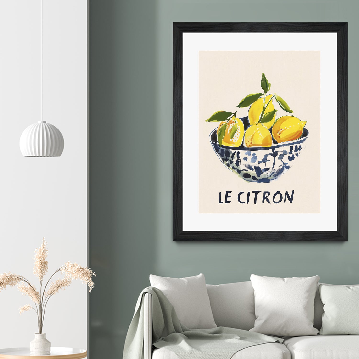 Le Citron by M Studio on GIANT ART - blue figurative canvas frame