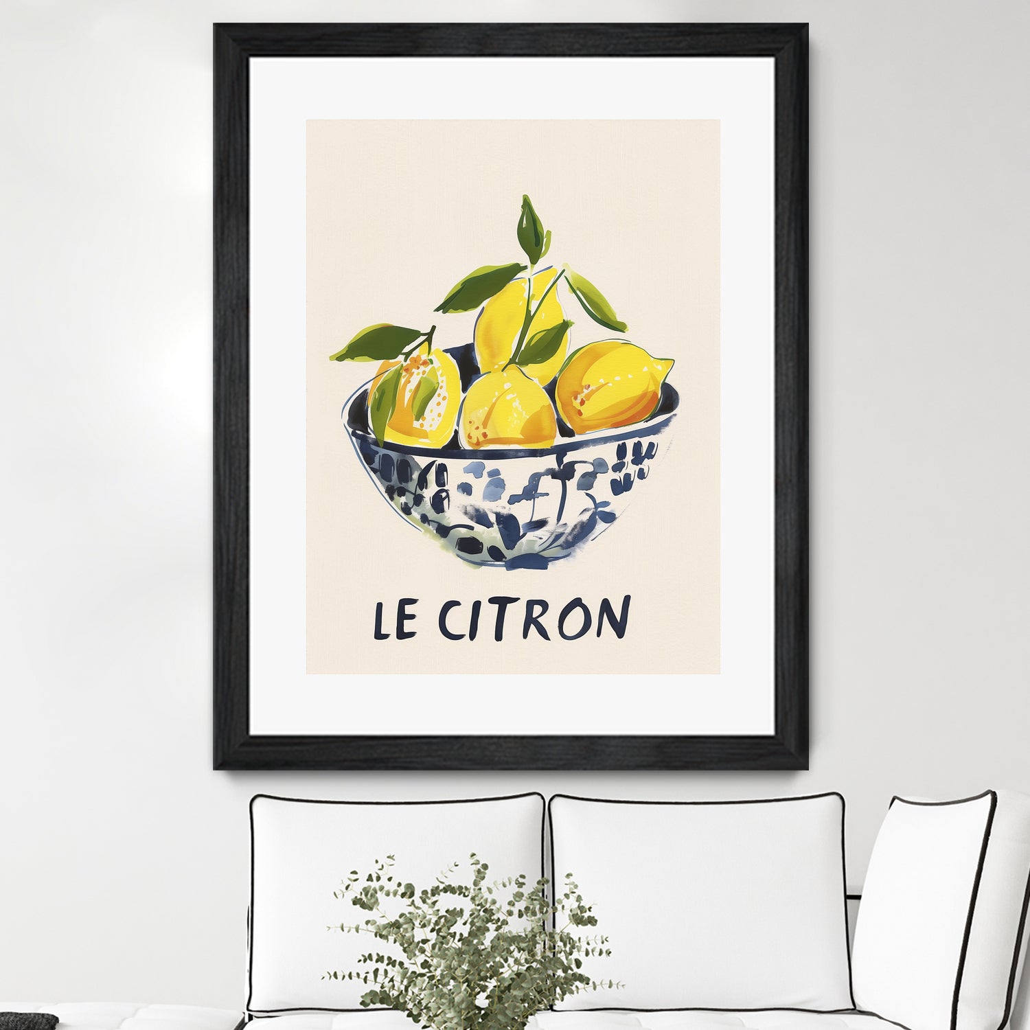 Le Citron by M Studio on GIANT ART - blue figurative canvas frame
