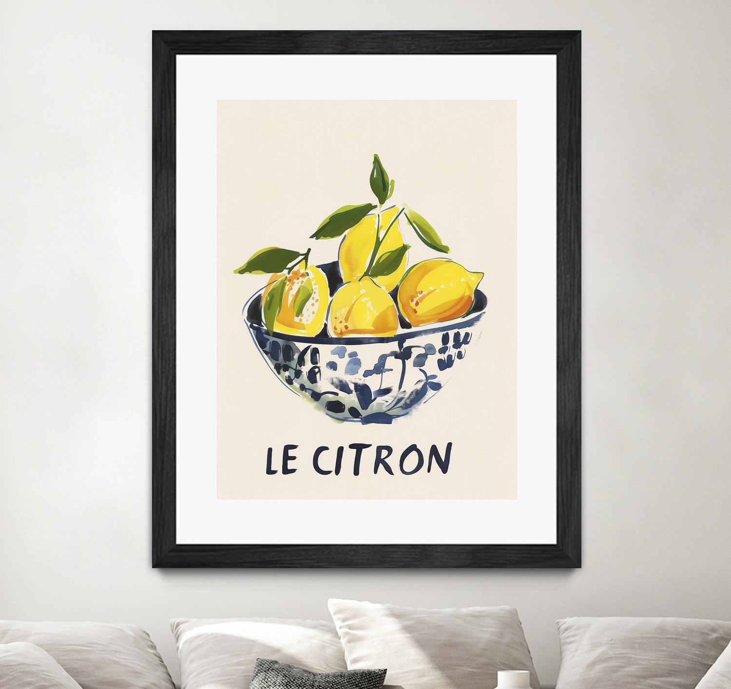 Le Citron by M Studio on GIANT ART - blue figurative canvas frame