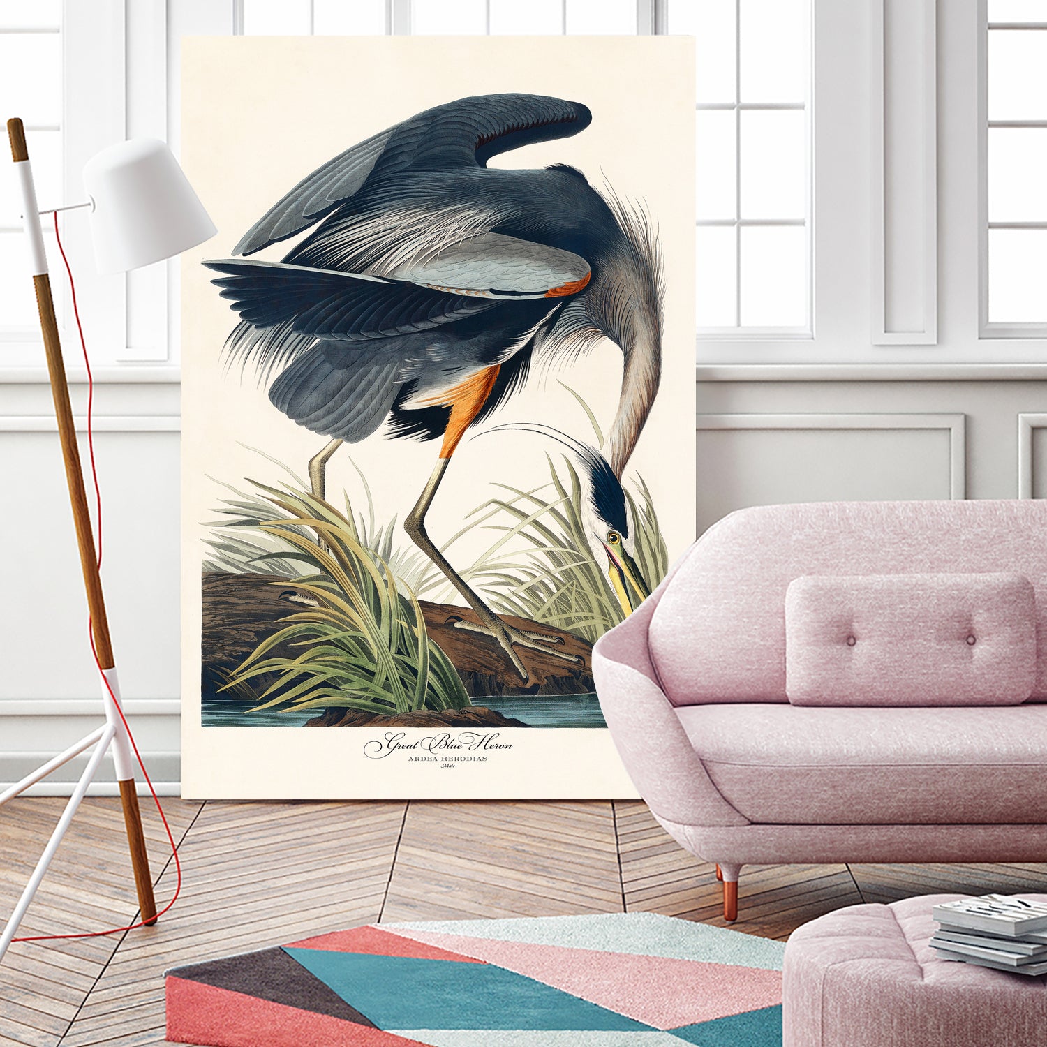 Great Blue Heron by John James Audubon on GIANT ART - green botanical nature