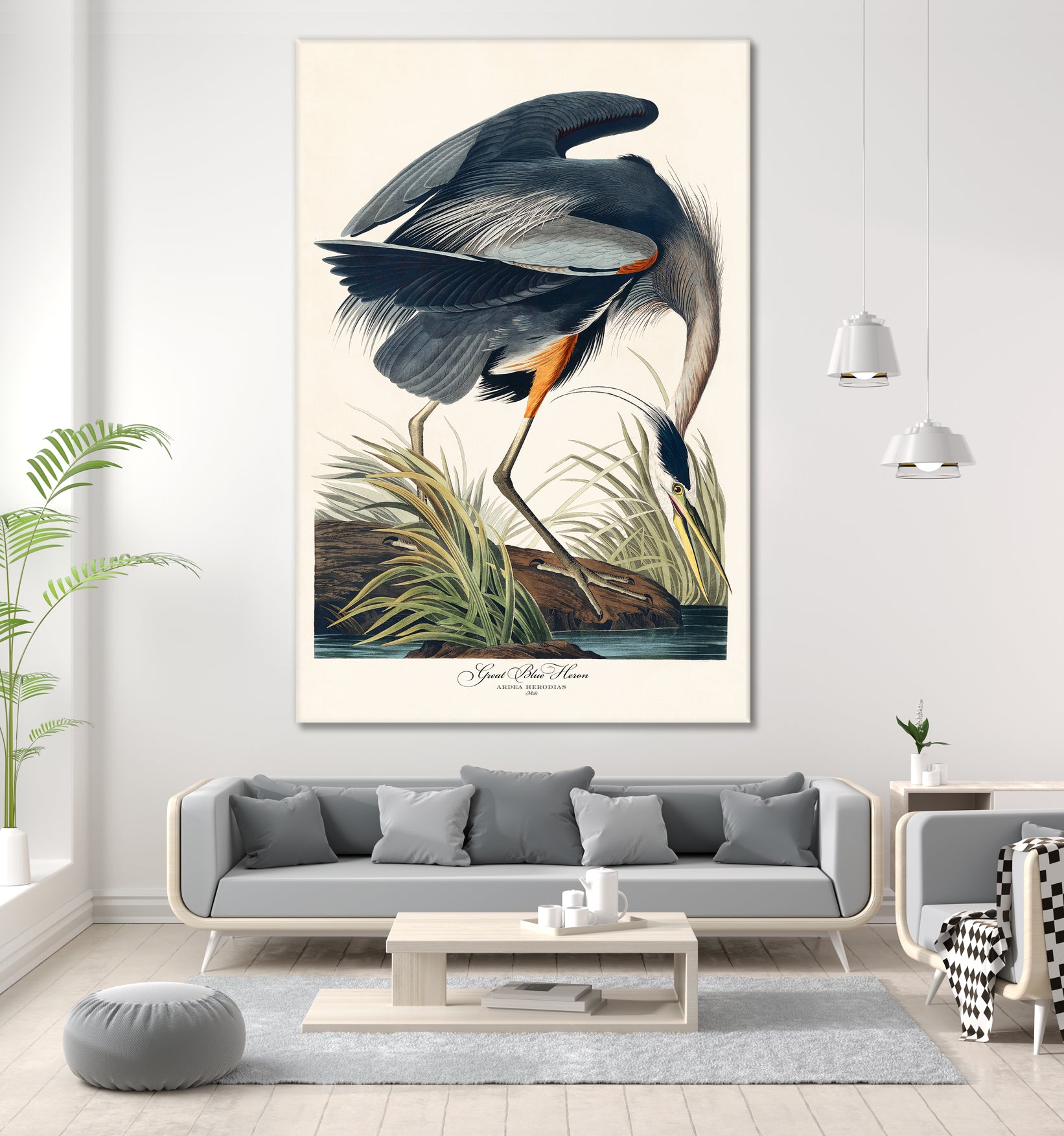 Great Blue Heron by John James Audubon on GIANT ART - green botanical nature