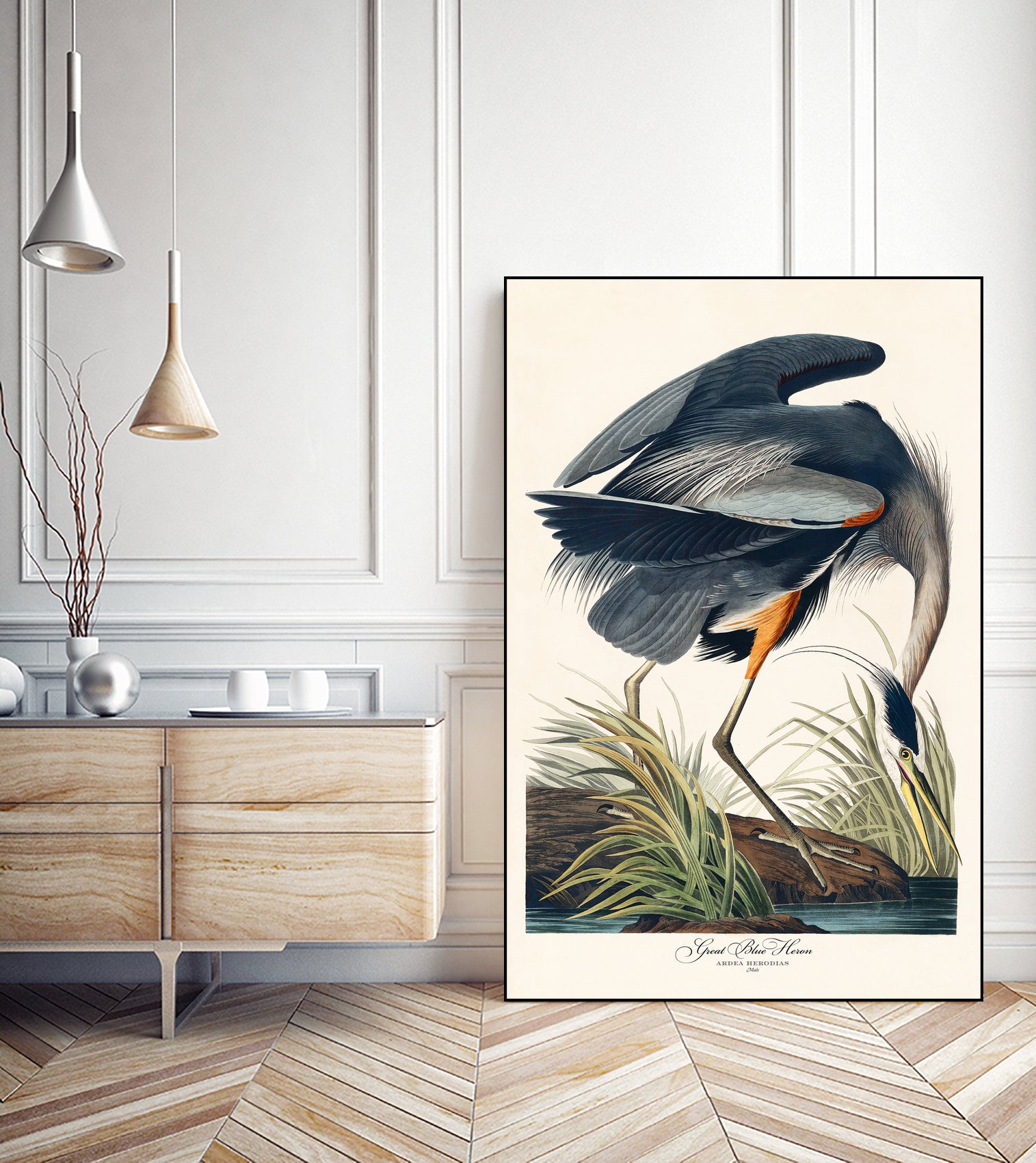 Great Blue Heron by John James Audubon on GIANT ART - green botanical nature