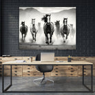 Run by M Studio on GIANT ART - white black and white  horse