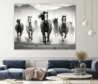 Run by M Studio on GIANT ART - white black and white  horse