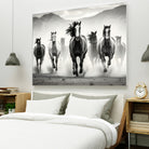 Run by M Studio on GIANT ART - white black and white  horse