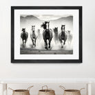 Run by M Studio on GIANT ART - white black and white  horse