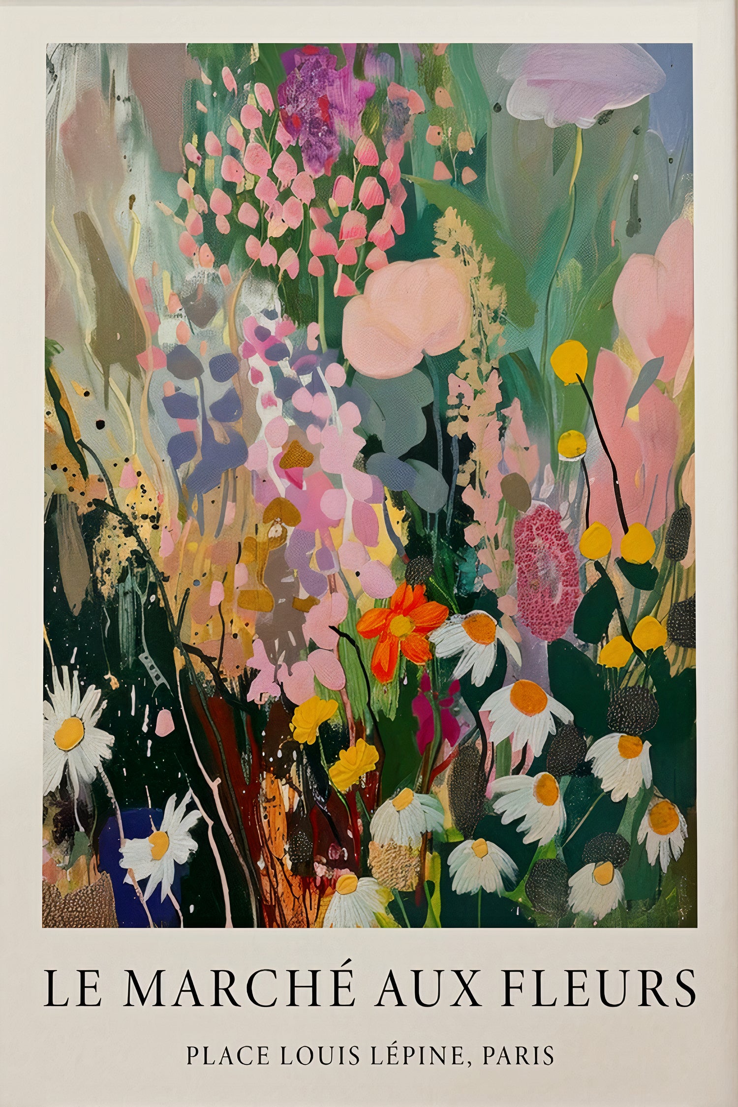 Marché aux Fleurs by M Studio on GIANT ART - pink botanique