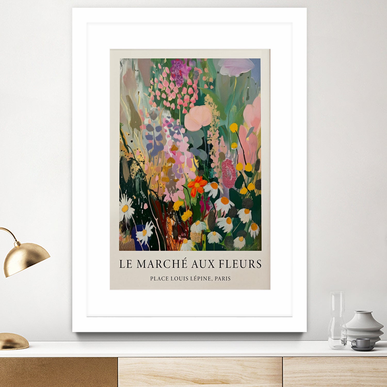 Marché aux Fleurs by M Studio on GIANT ART - pink botanique