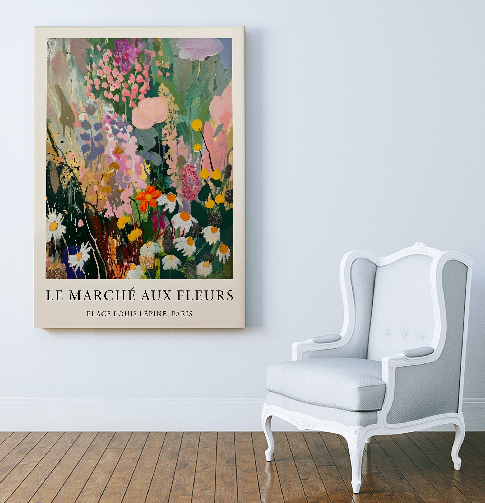 Marché aux Fleurs by M Studio on GIANT ART - pink botanique