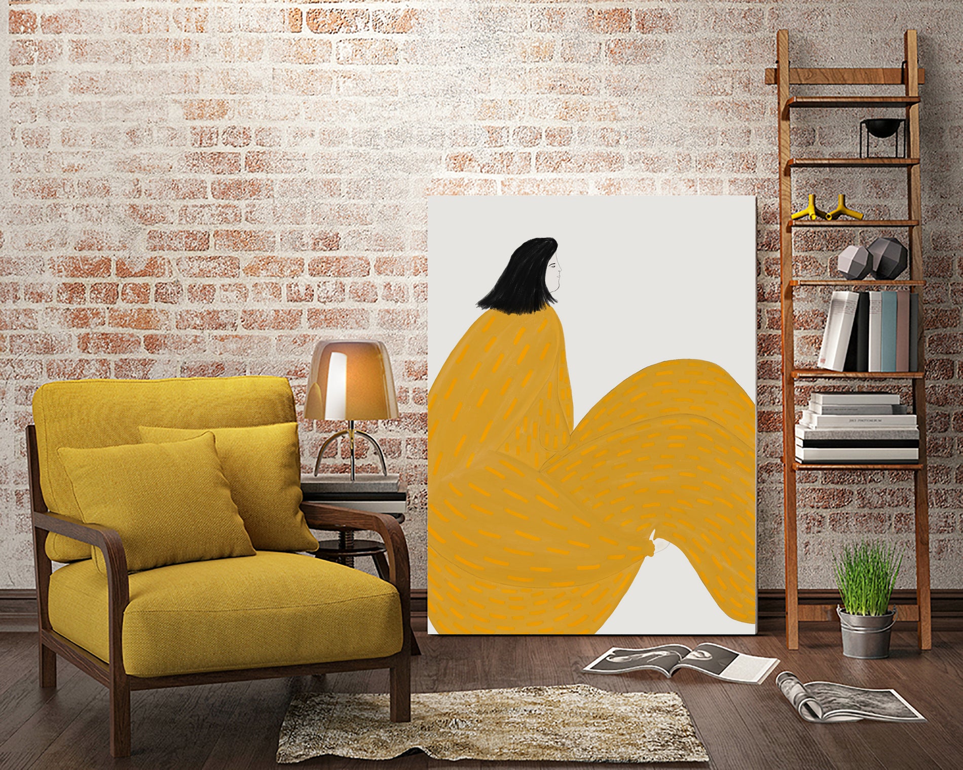 Form II by M Studio on GIANT ART - yellow woman