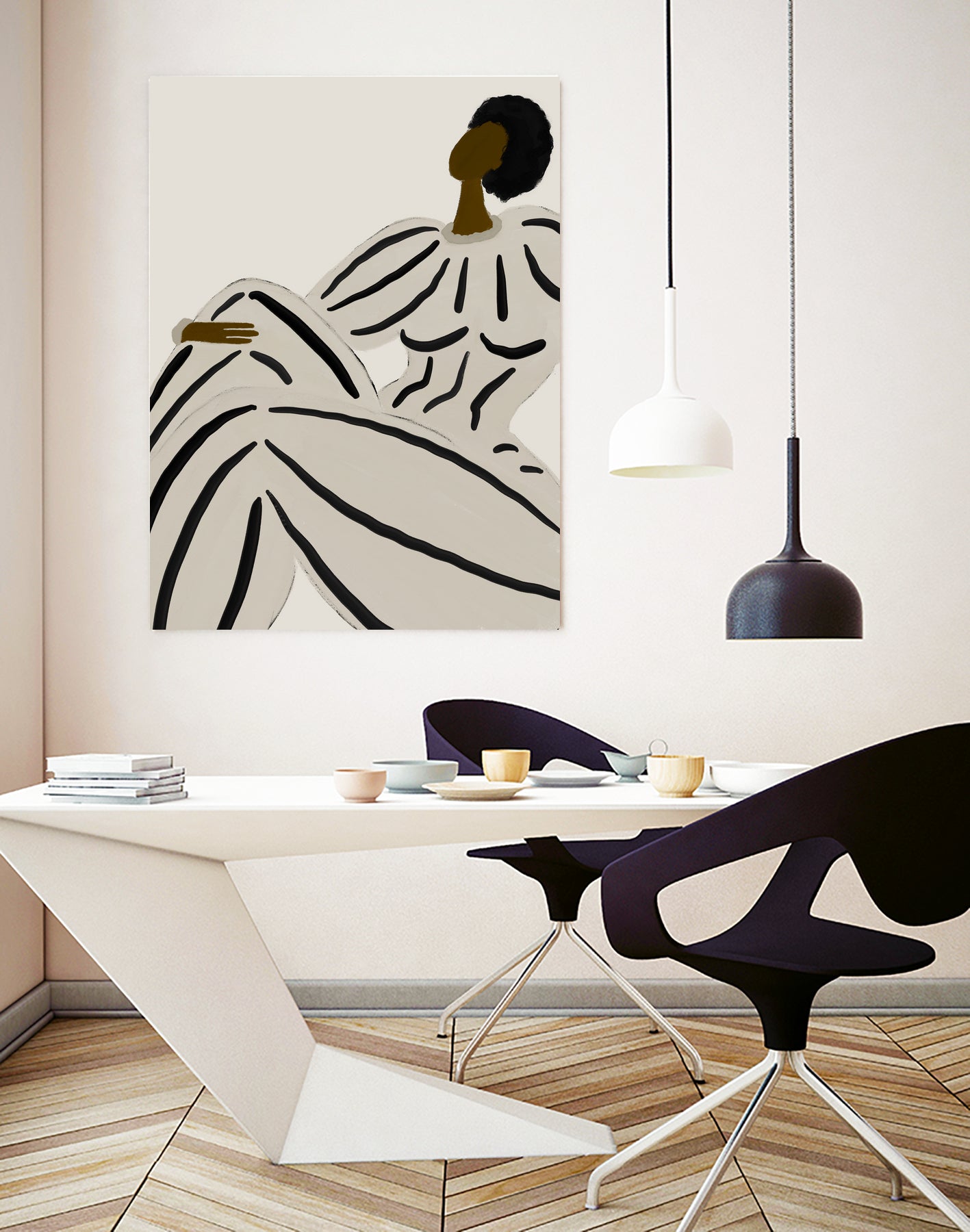 Form V by M Studio on GIANT ART - grey beige