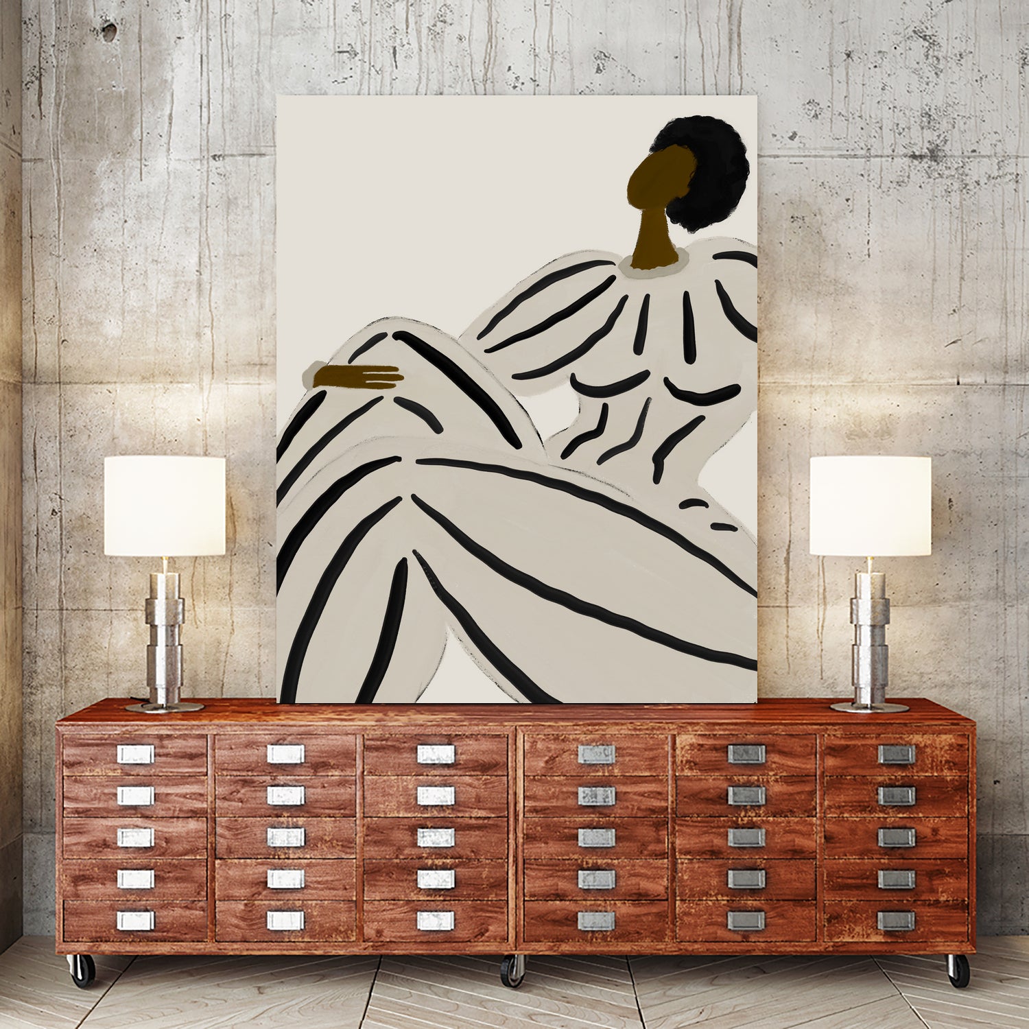 Form V by M Studio on GIANT ART - grey beige