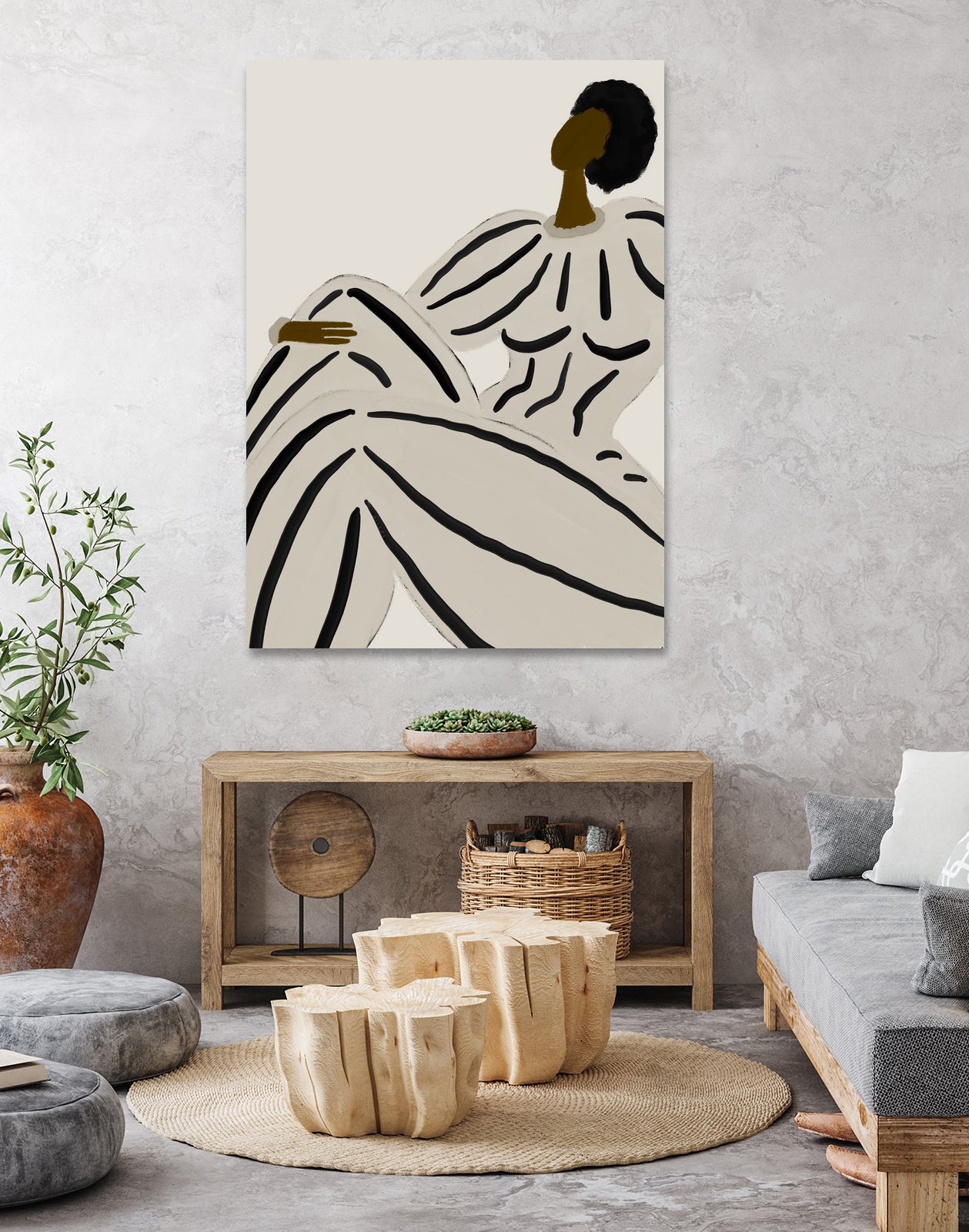 Form V by M Studio on GIANT ART - grey beige