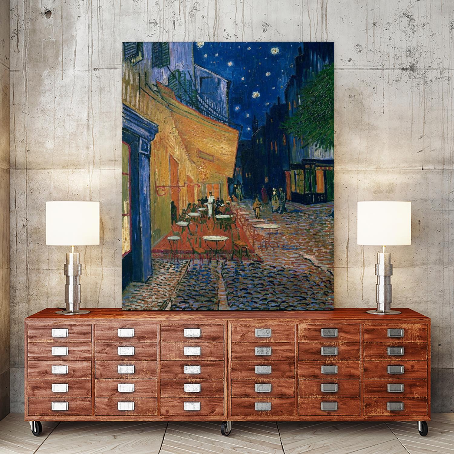 Cafe-terrace at night (Place du forum in Arles), 1888 by Vincent van Gogh on GIANT ART - museums