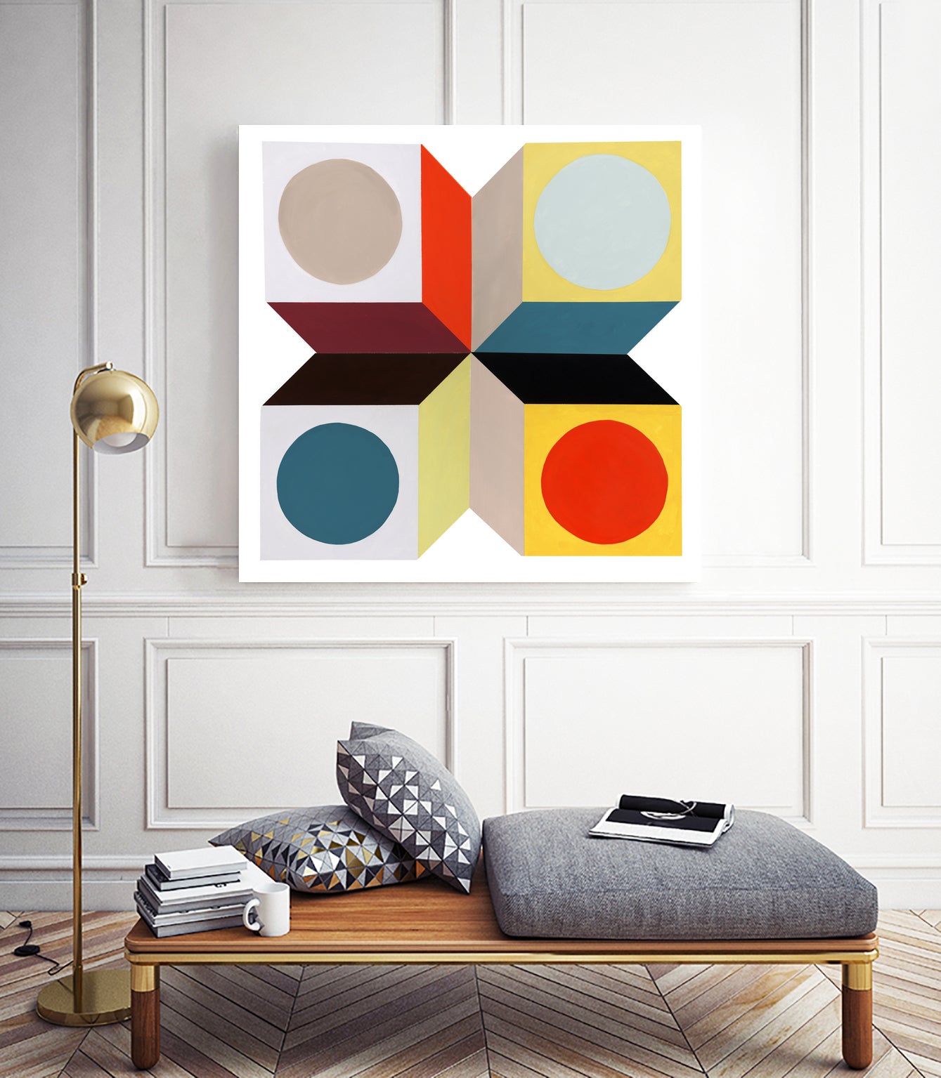 Rubik I by Daleno Art on GIANT ART - red absrtact