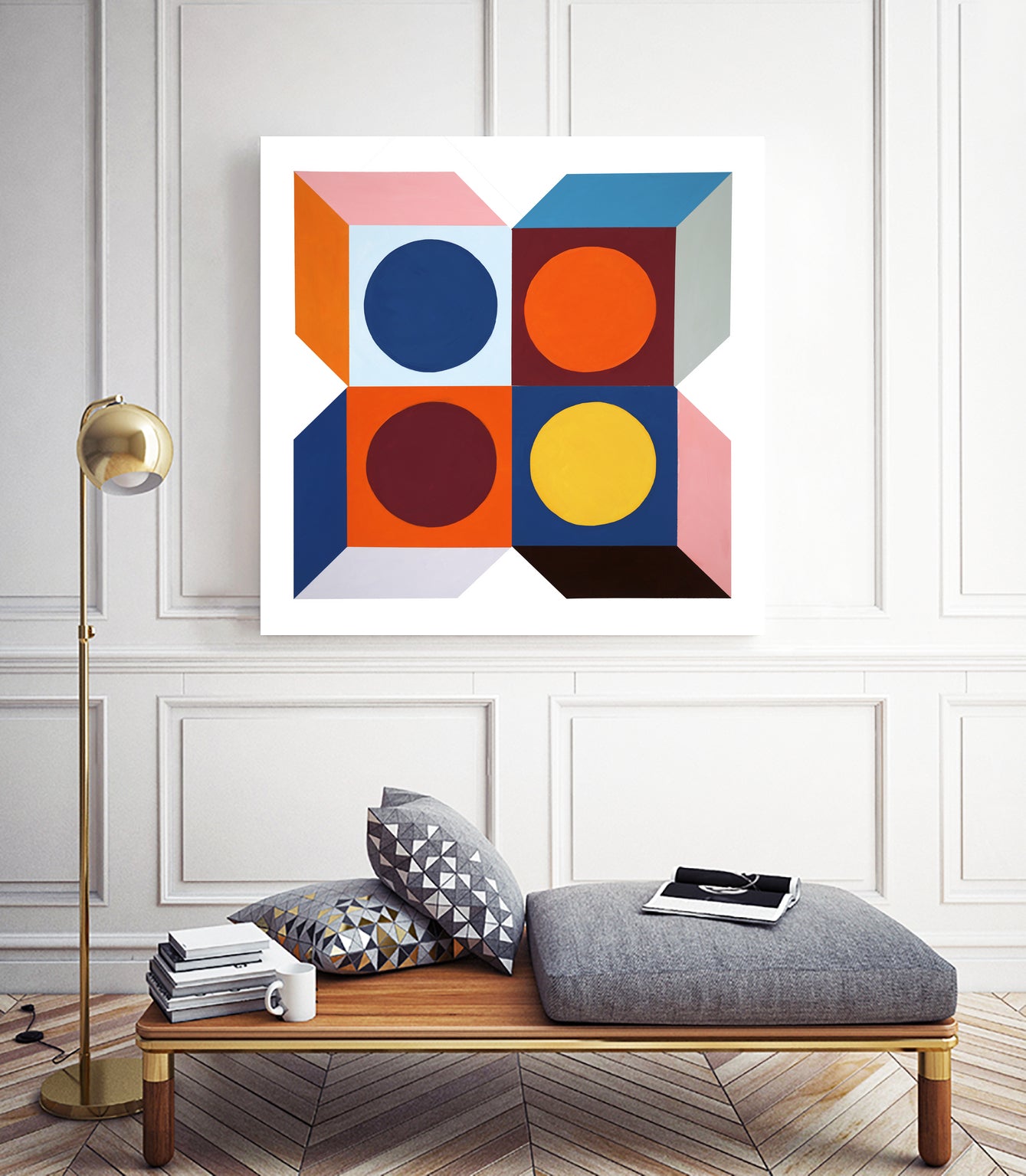 Rubik II by Daleno Art on GIANT ART - red absrtact