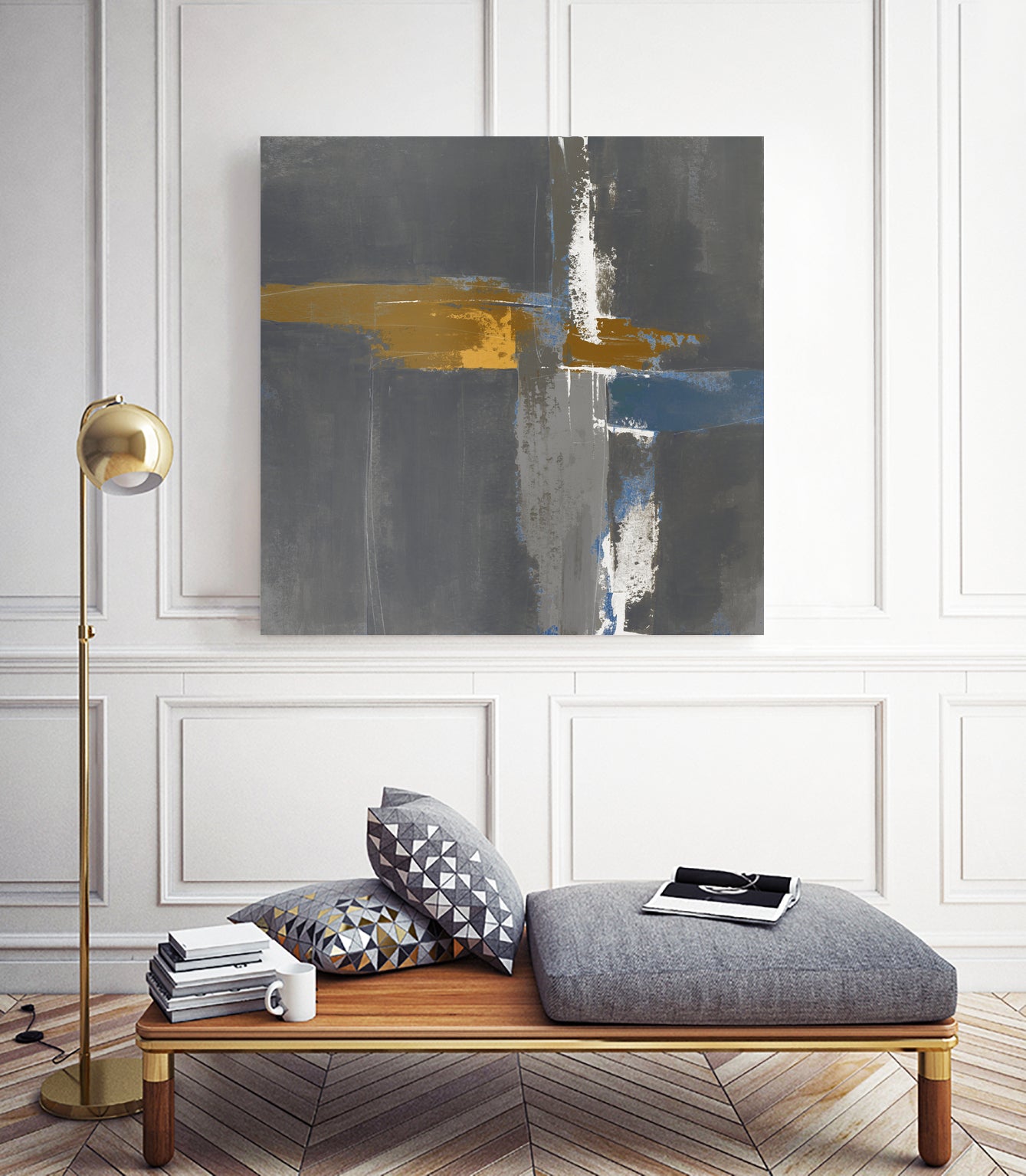 Filing Edges II by Daleno Art on GIANT ART - blue abstract