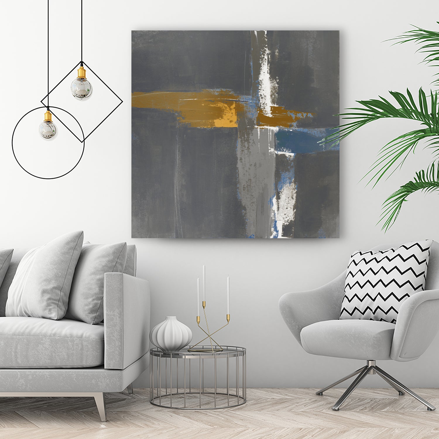 Filing Edges II by Daleno Art on GIANT ART - blue abstract