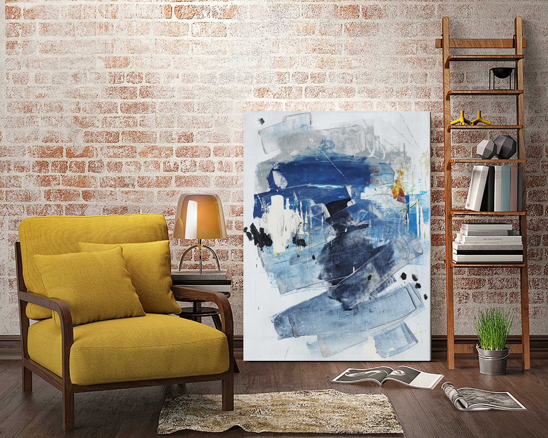 Toss Up I by Daleno Art on GIANT ART - blue abstract