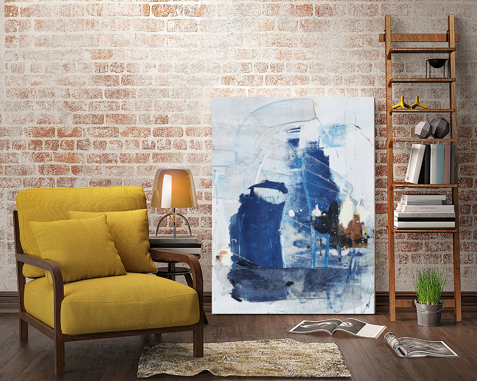 Toss Up II by Daleno Art on GIANT ART - blue abstract