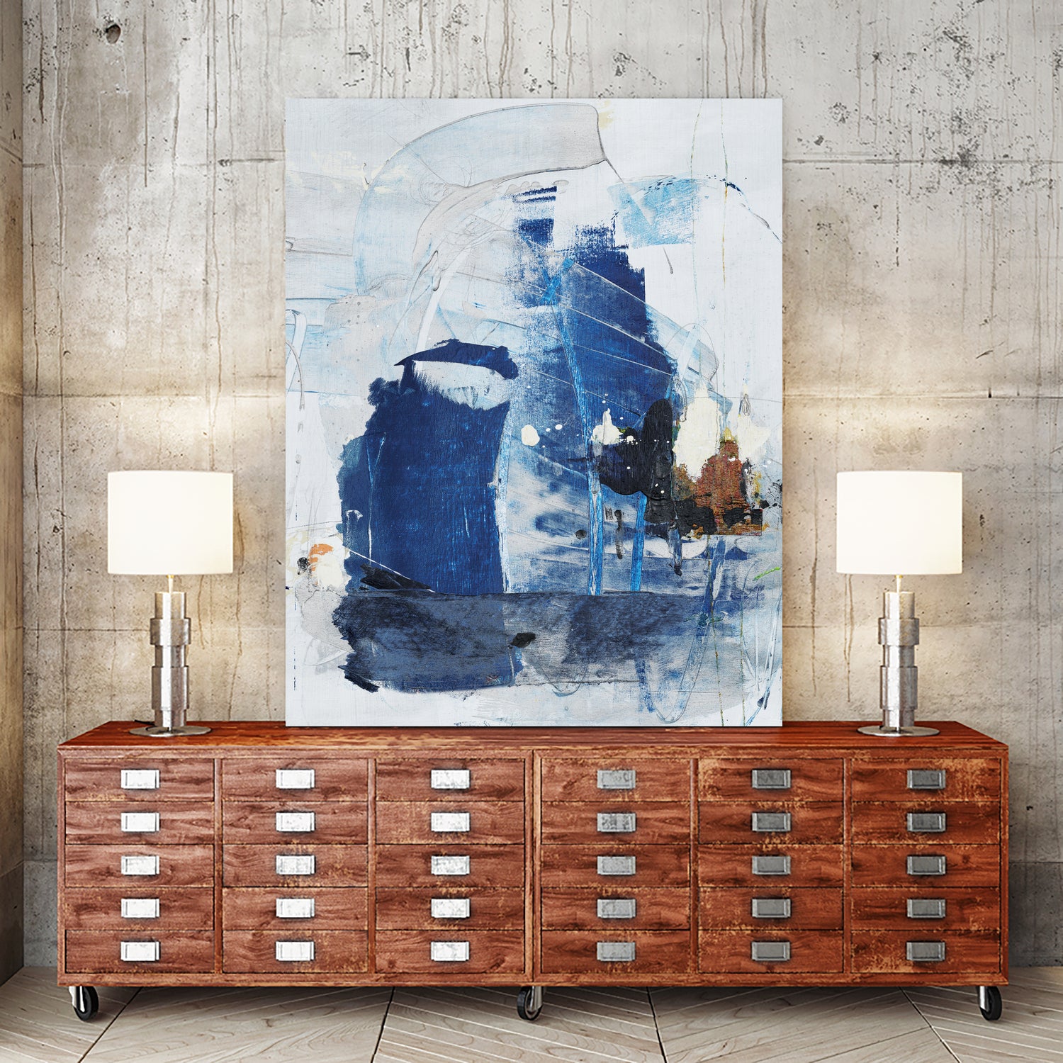 Toss Up II by Daleno Art on GIANT ART - blue abstract