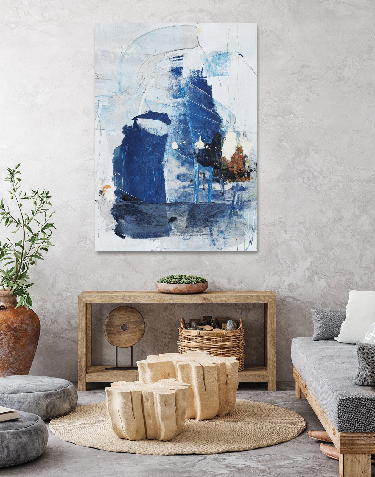 Toss Up II by Daleno Art on GIANT ART - blue abstract