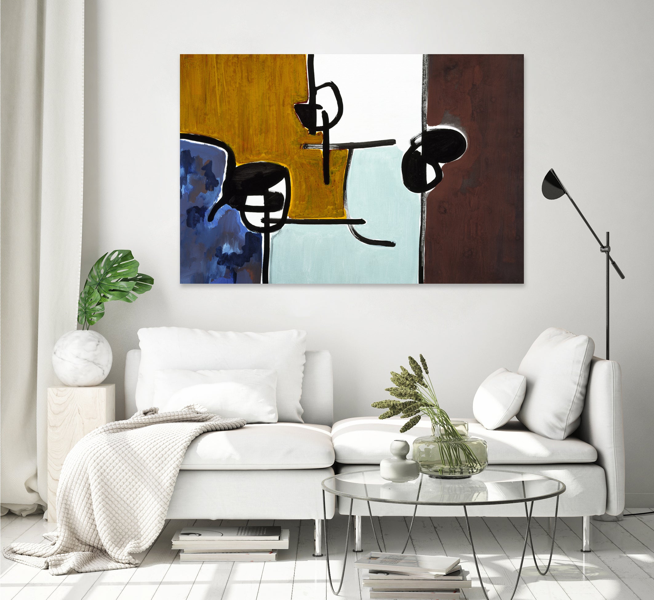 Harbor I by Lee Crew on GIANT ART - yellow abstract pattern