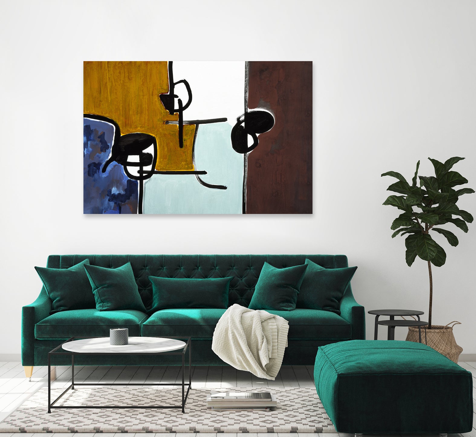 Harbor I by Lee Crew on GIANT ART - yellow abstract pattern