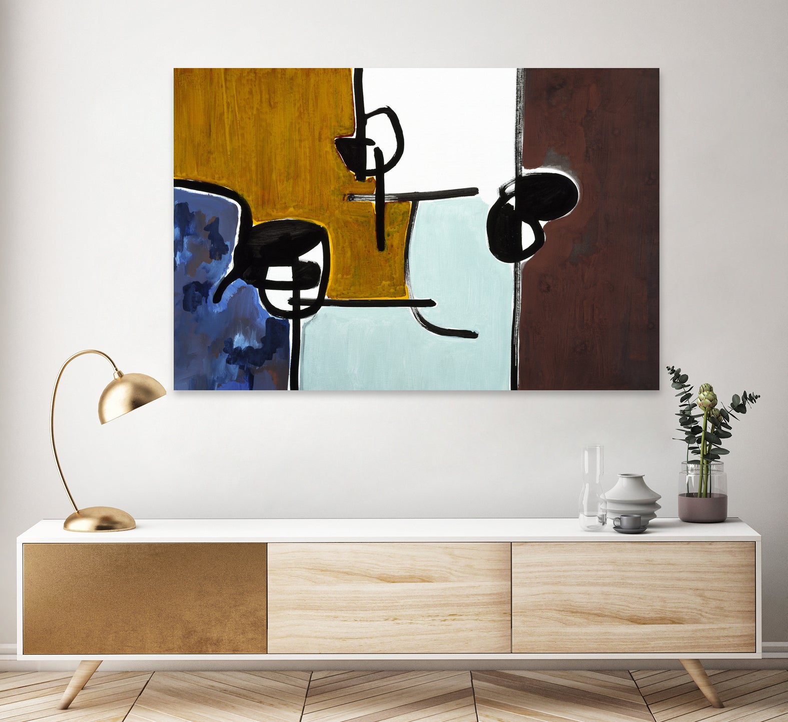 Harbor I by Lee Crew on GIANT ART - yellow abstract pattern