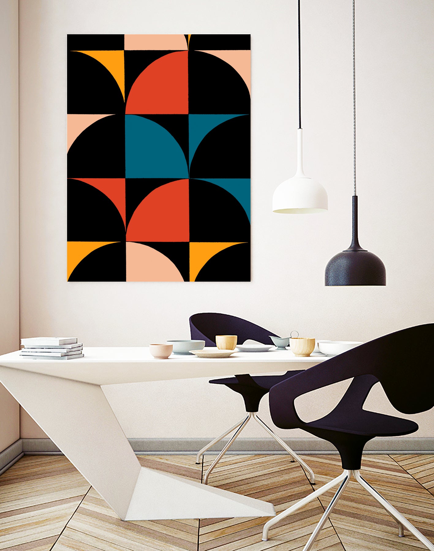 Monochrome Patterns 9 in Multi by NM Studio on GIANT ART - red abstract pattern