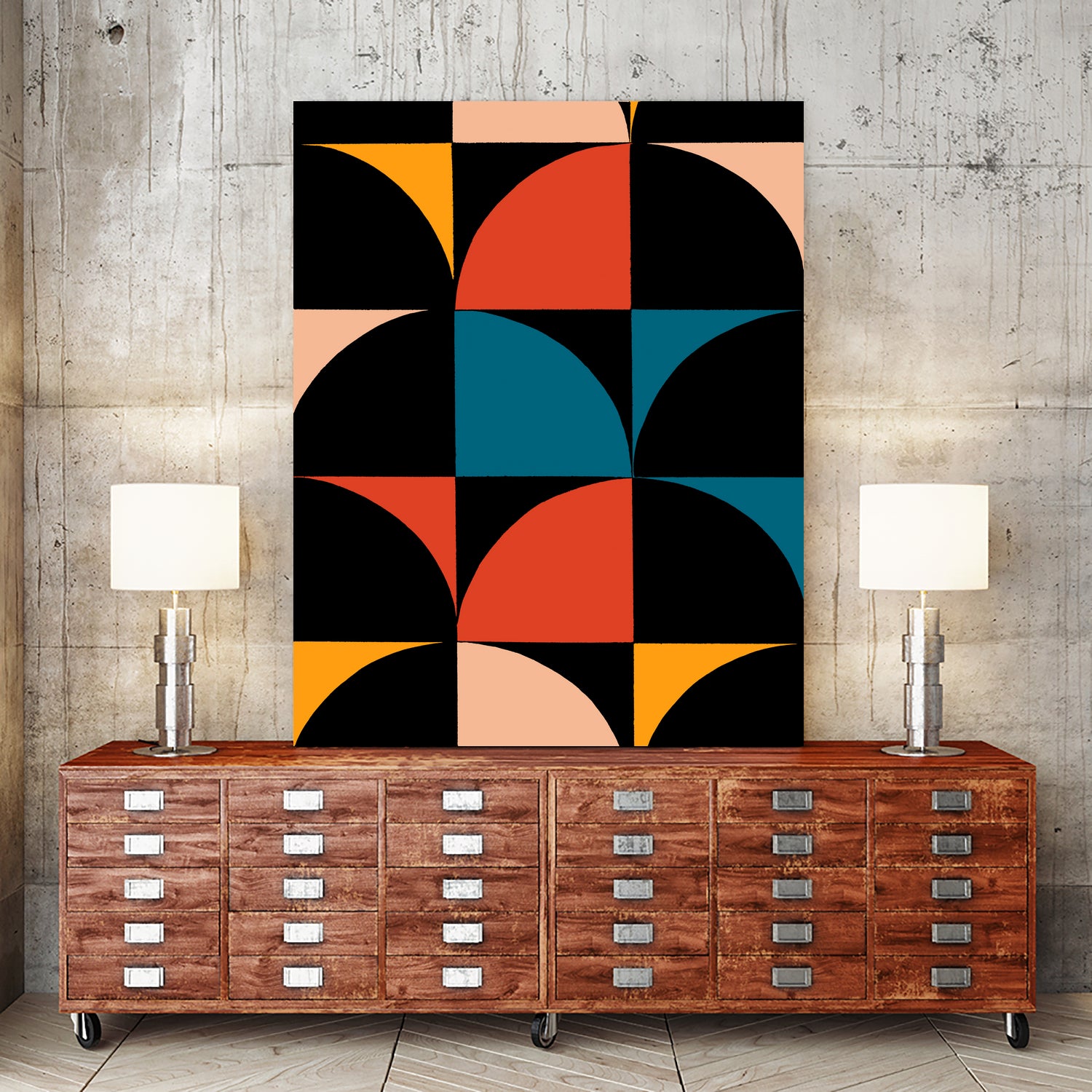 Monochrome Patterns 9 in Multi by NM Studio on GIANT ART - red abstract pattern