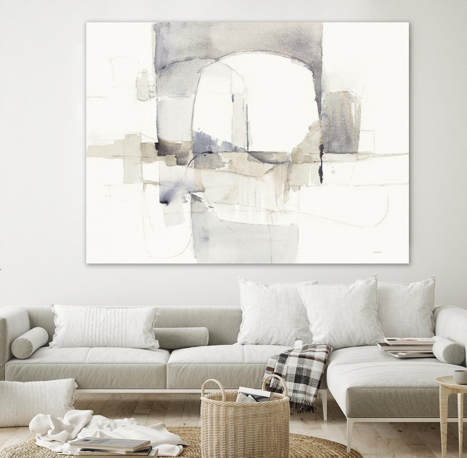 Improvisation I Gray by Mike Schick on GIANT ART - white watercolour soft abstract