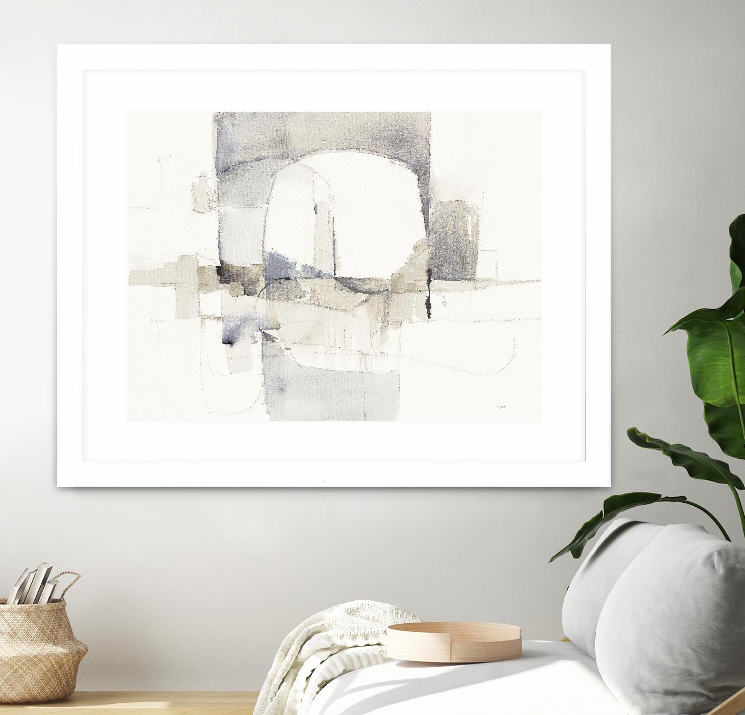 Improvisation I Gray by Mike Schick on GIANT ART - white watercolour soft abstract