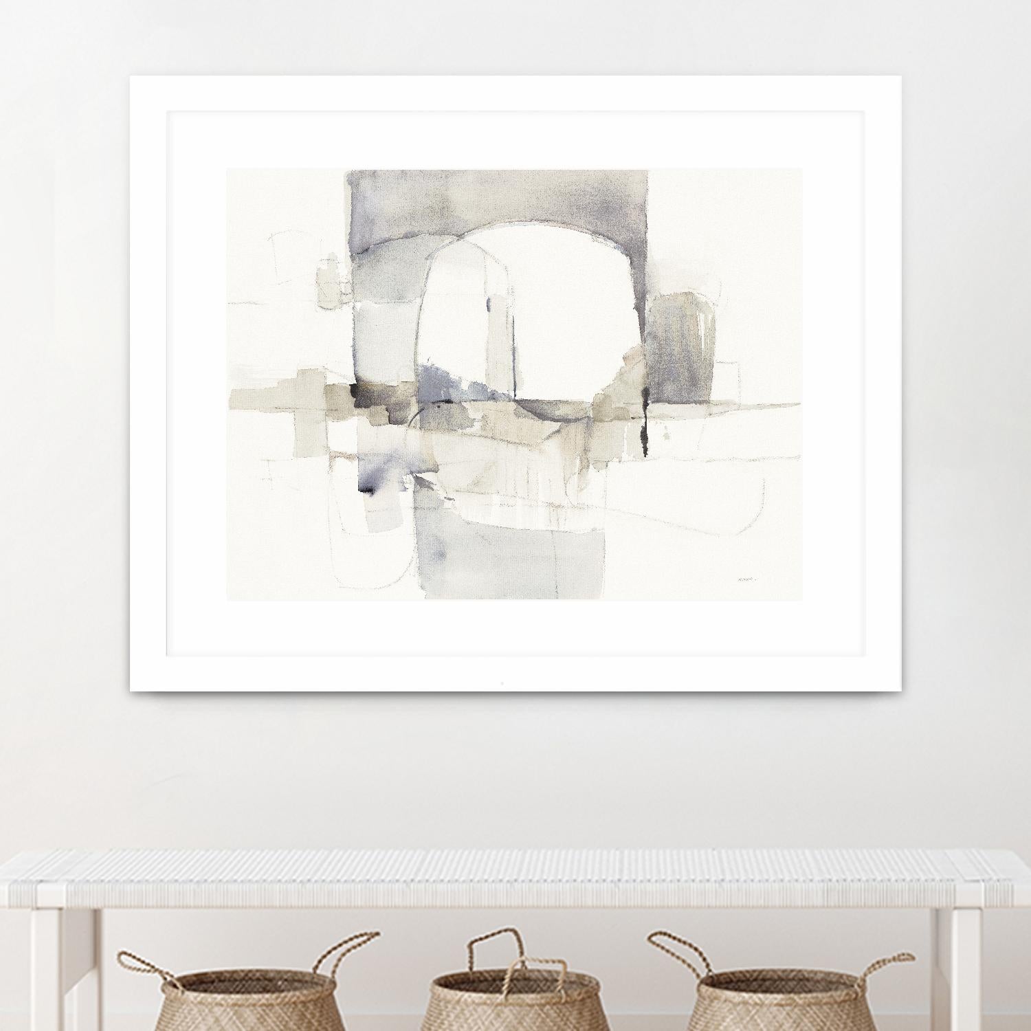 Improvisation I Gray by Mike Schick on GIANT ART - white watercolour soft abstract