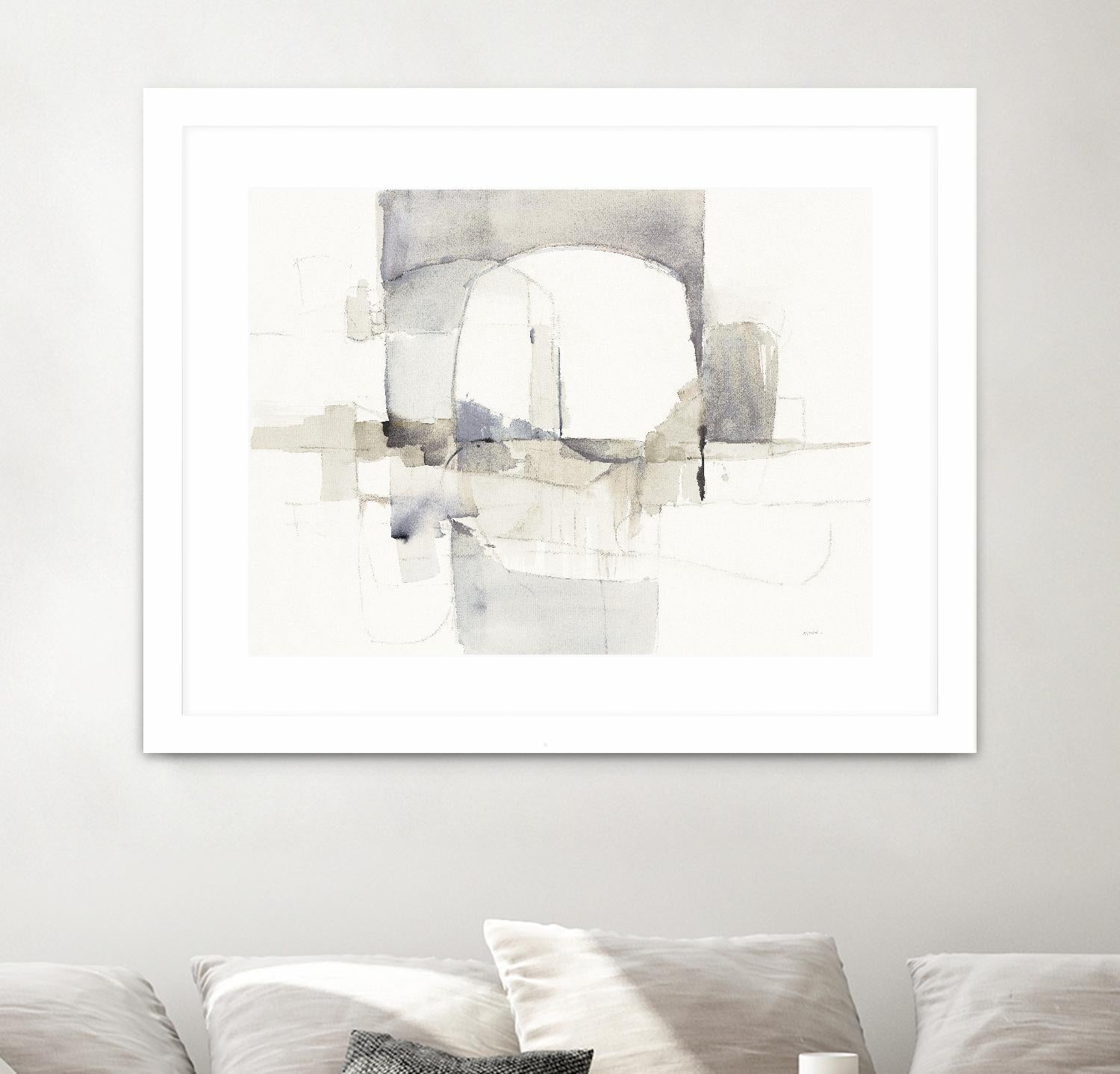 Improvisation I Gray by Mike Schick on GIANT ART - white watercolour soft abstract