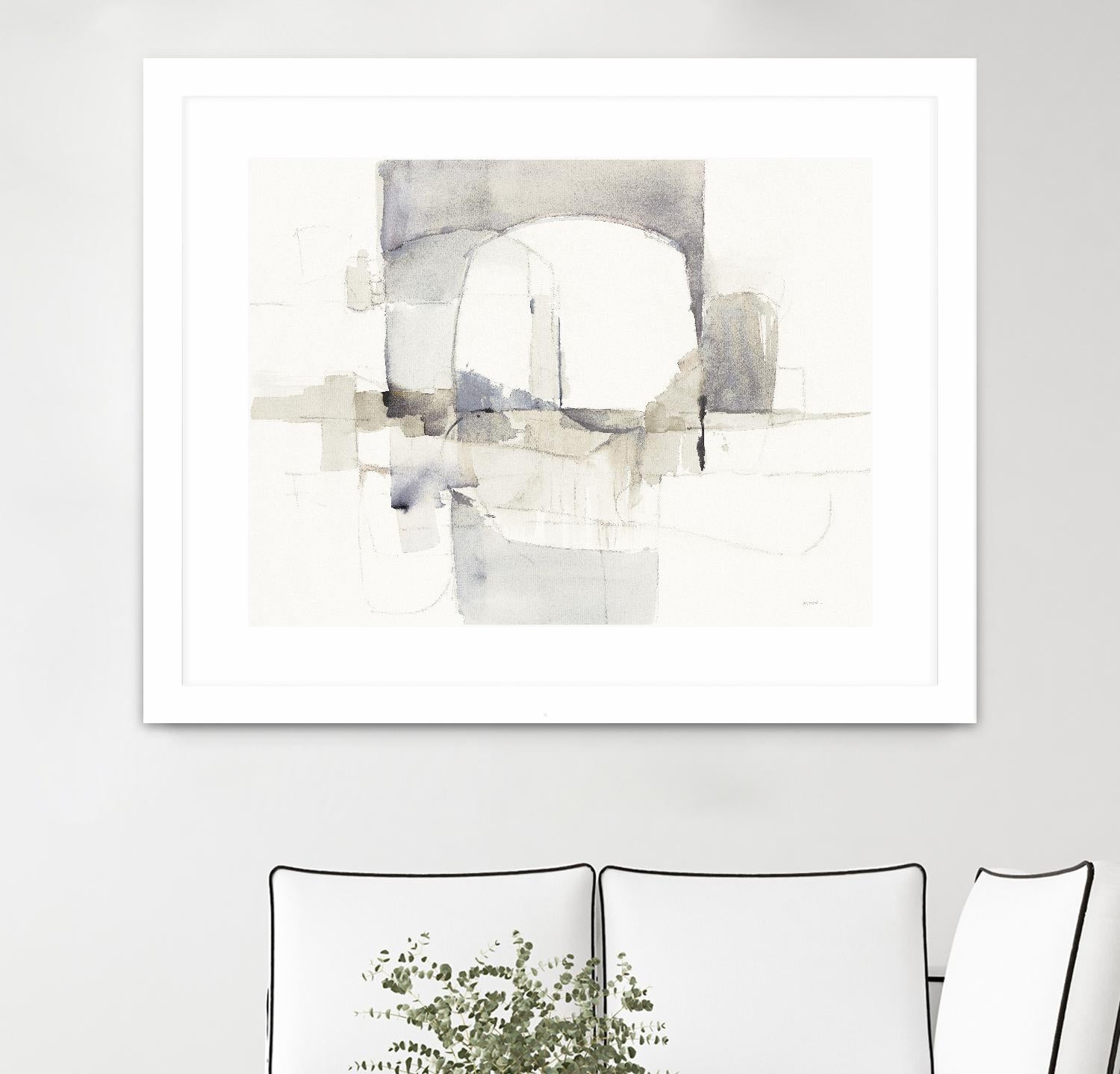 Improvisation I Gray by Mike Schick on GIANT ART - white watercolour soft abstract