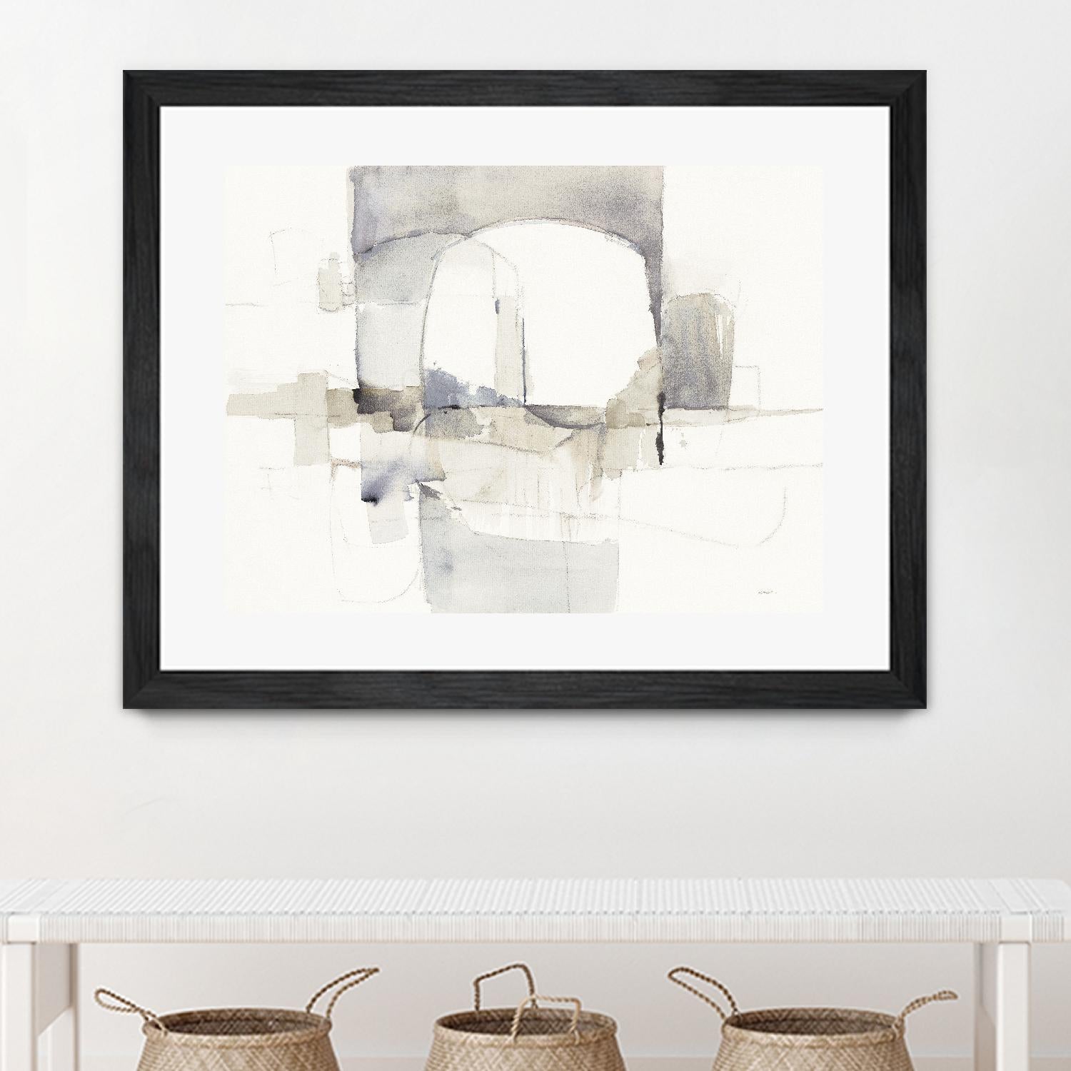 Improvisation I Gray by Mike Schick on GIANT ART - white watercolour soft abstract