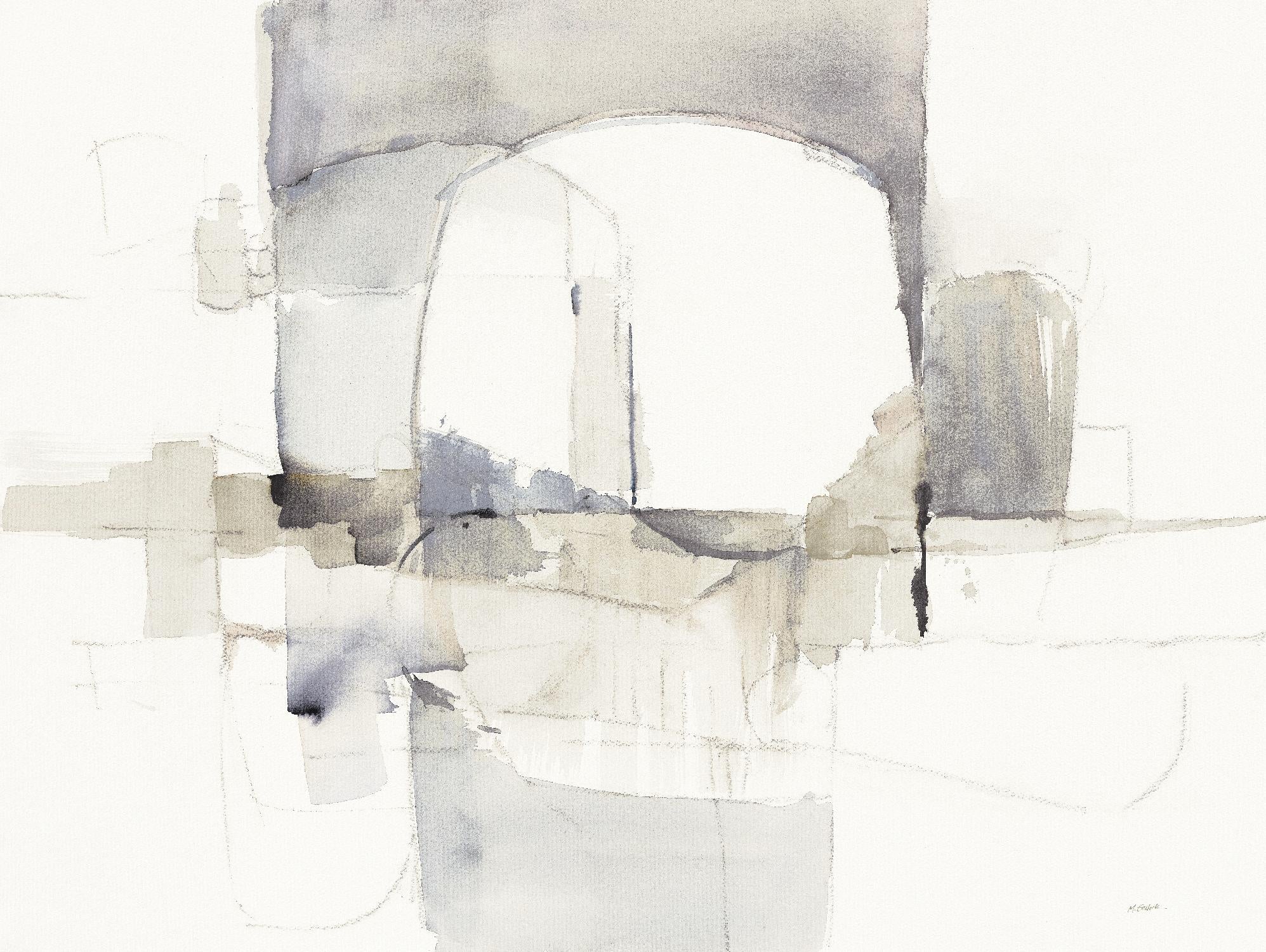 Improvisation I Gray by Mike Schick on GIANT ART - white watercolour soft abstract