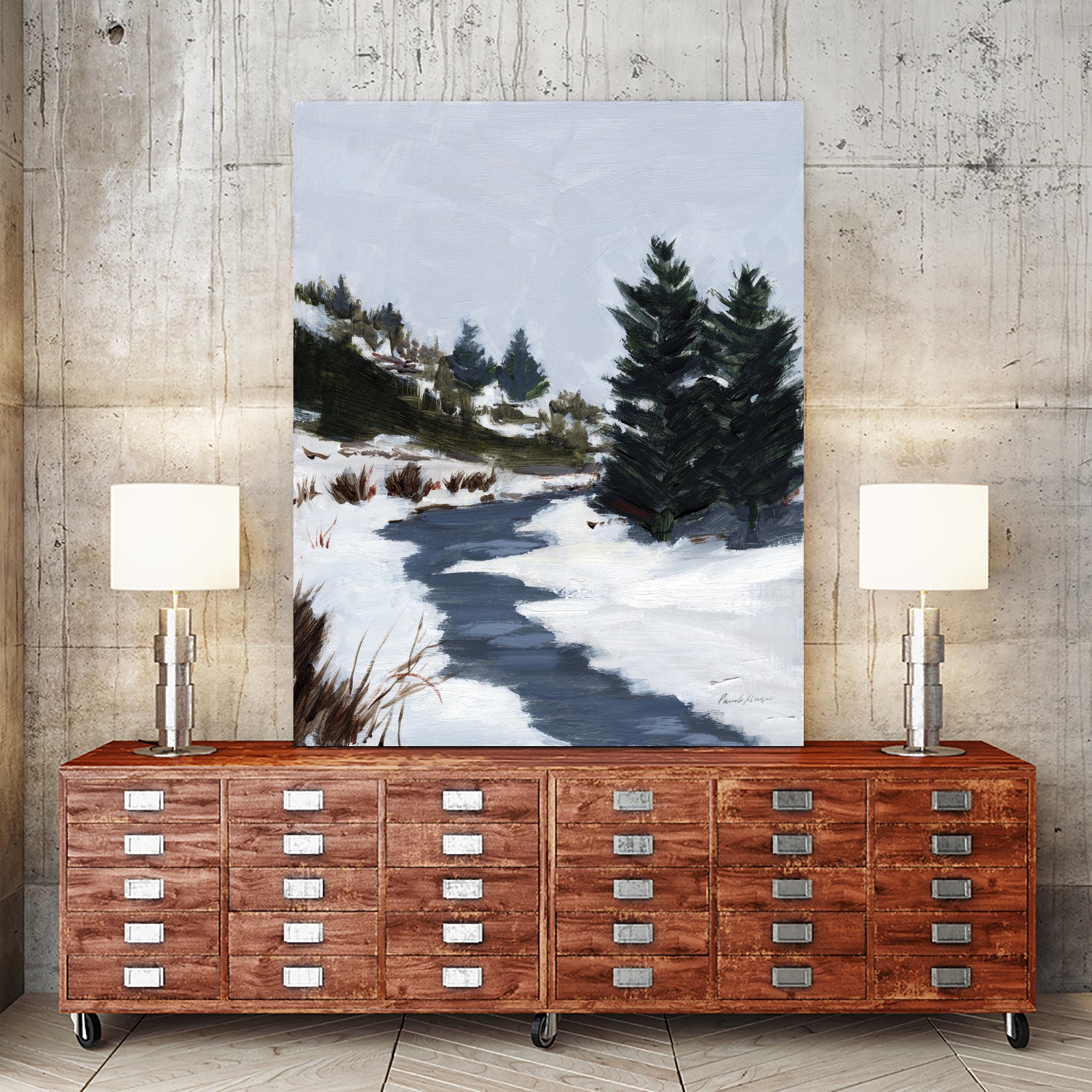 Winter Trails by Pamela Munger on GIANT ART - brown landscape