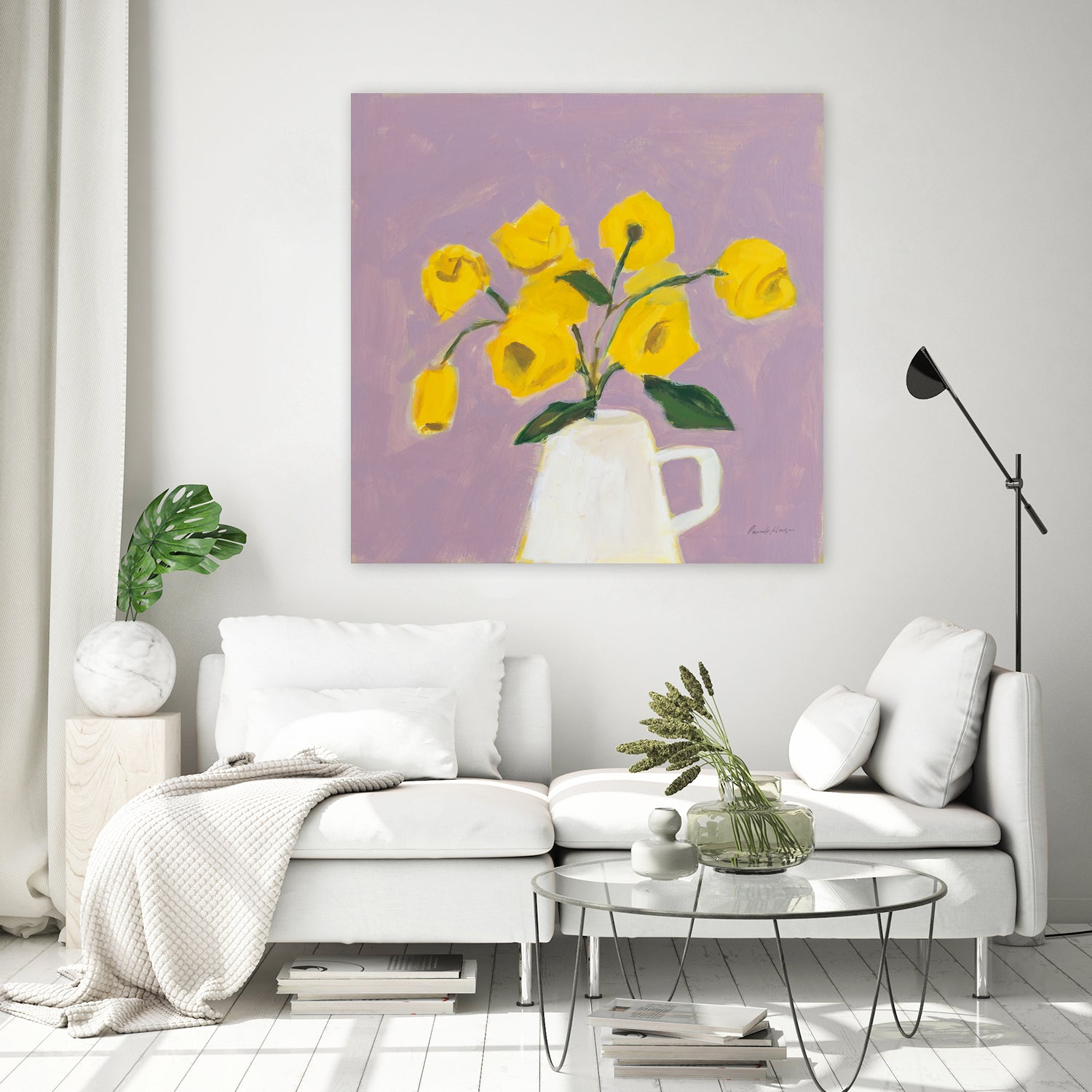 Sweet Yellow by Pamela Munger on GIANT ART - purple botanical