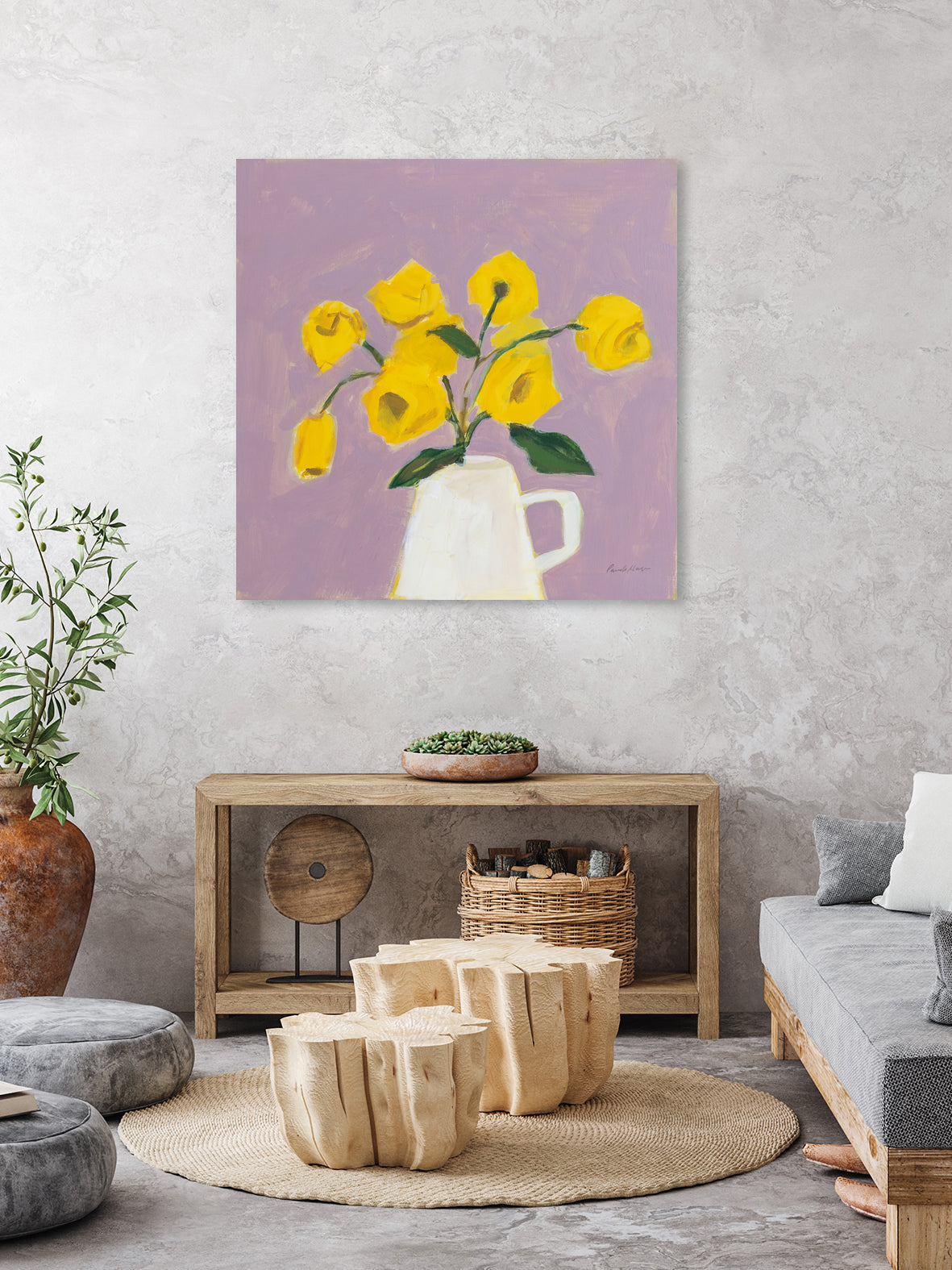 Sweet Yellow by Pamela Munger on GIANT ART - purple botanical