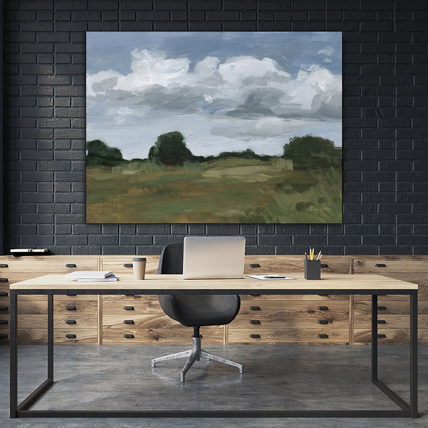 Light April Sky by Pamela Munger on GIANT ART - green landscape mountain