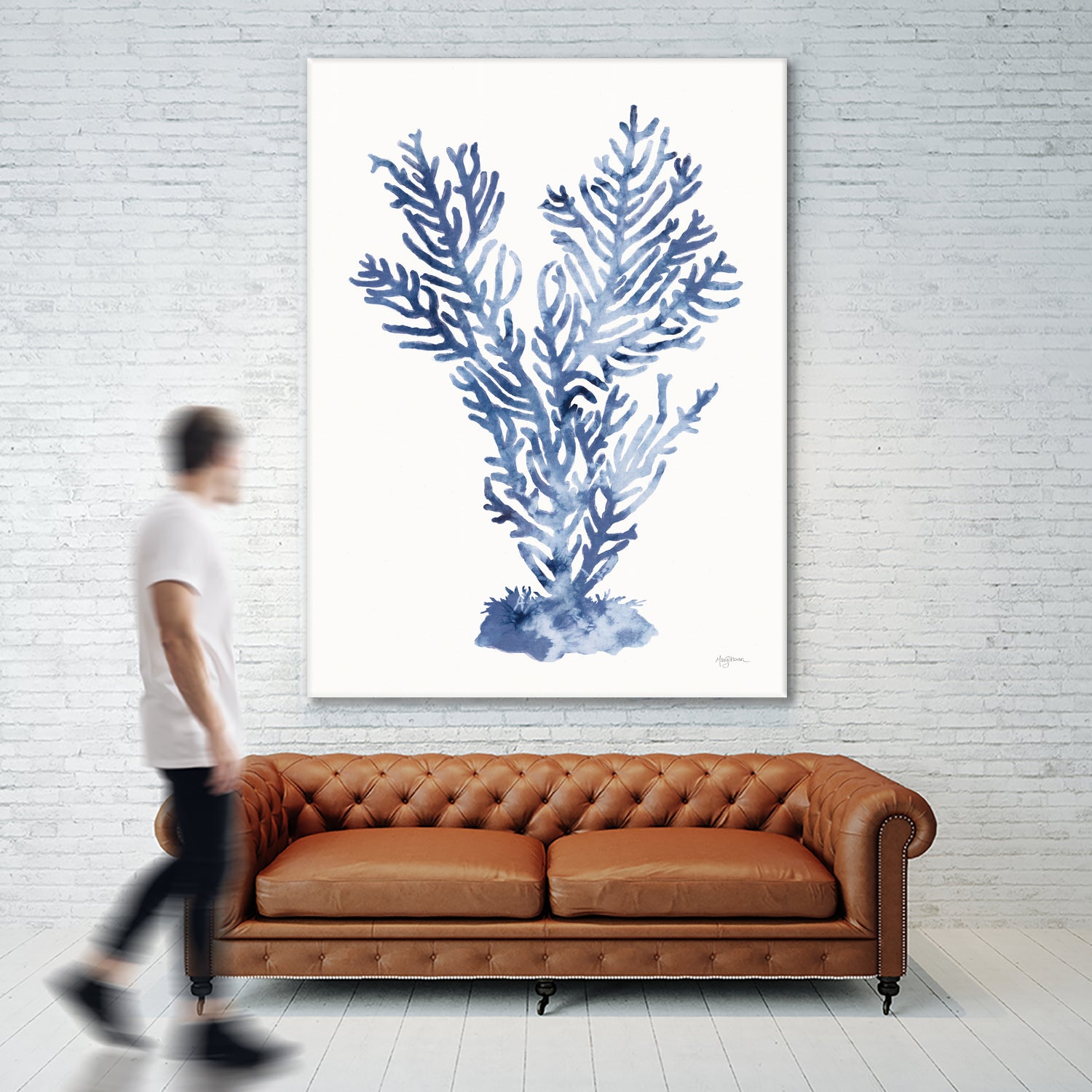 Shibori Coral I by Mary Urban on GIANT ART - blue