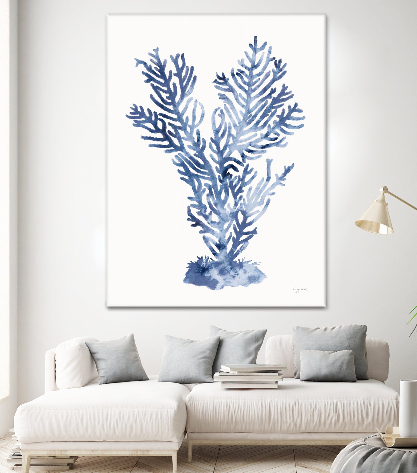 Shibori Coral I by Mary Urban on GIANT ART - blue