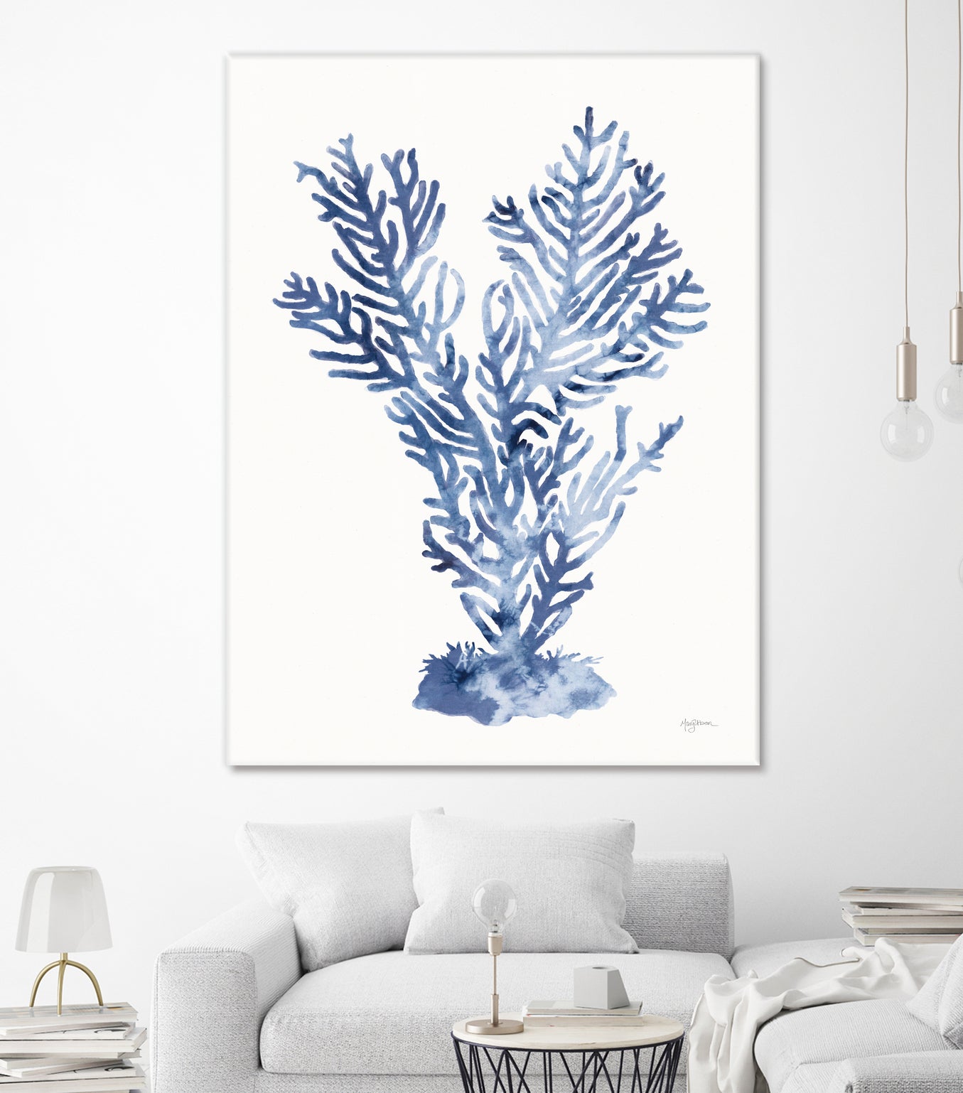 Shibori Coral I by Mary Urban on GIANT ART - blue