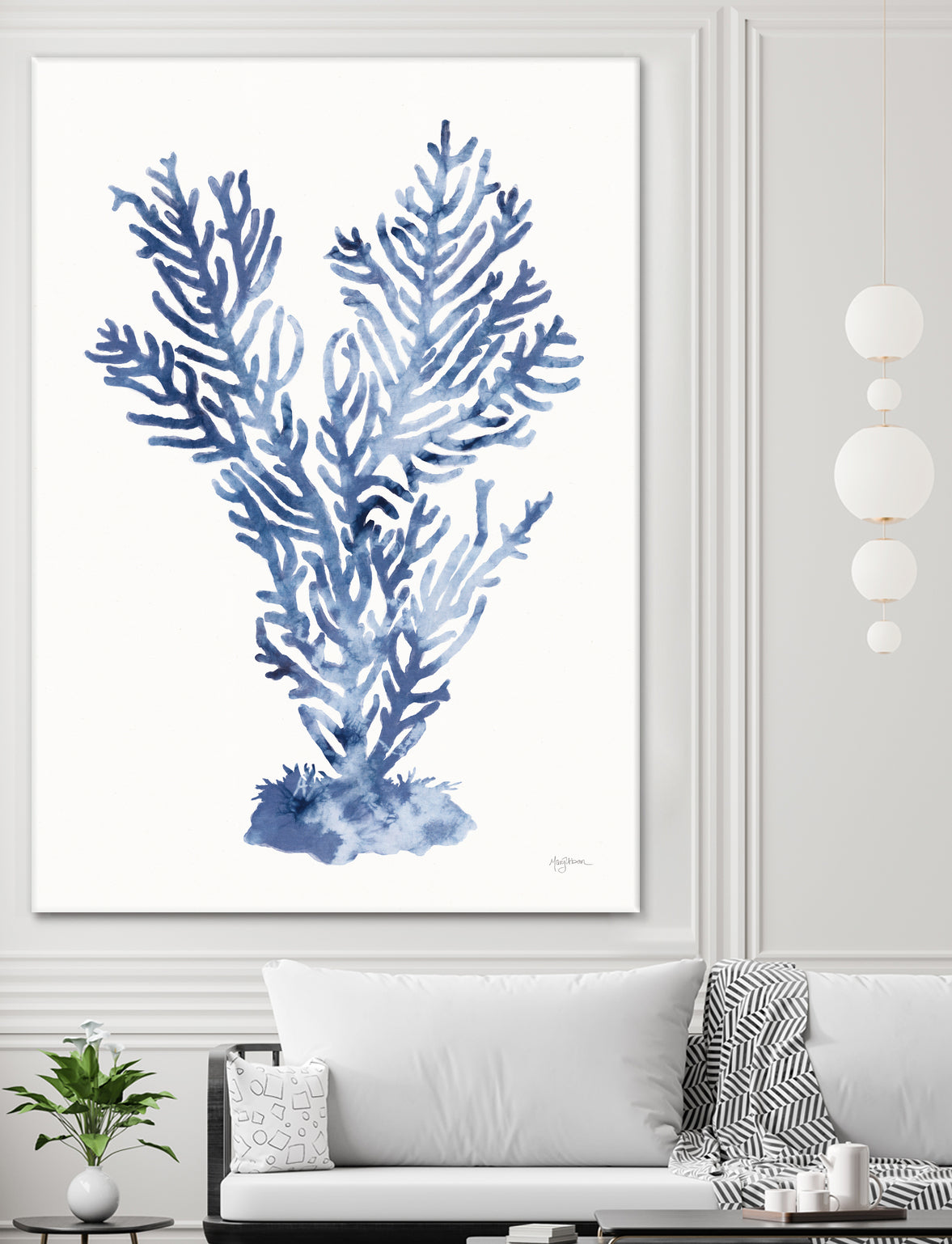 Shibori Coral I by Mary Urban on GIANT ART - blue