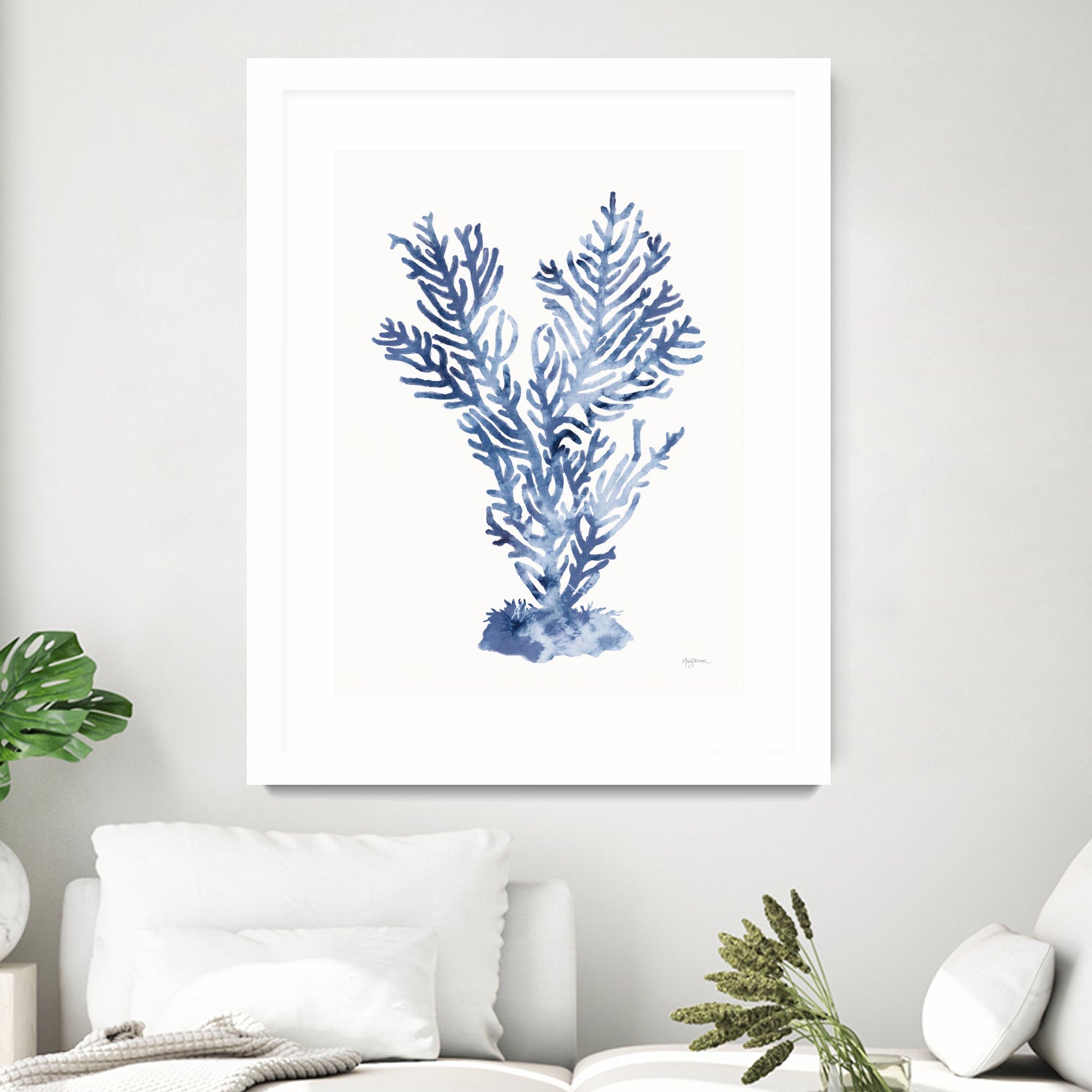 Shibori Coral I by Mary Urban on GIANT ART - blue
