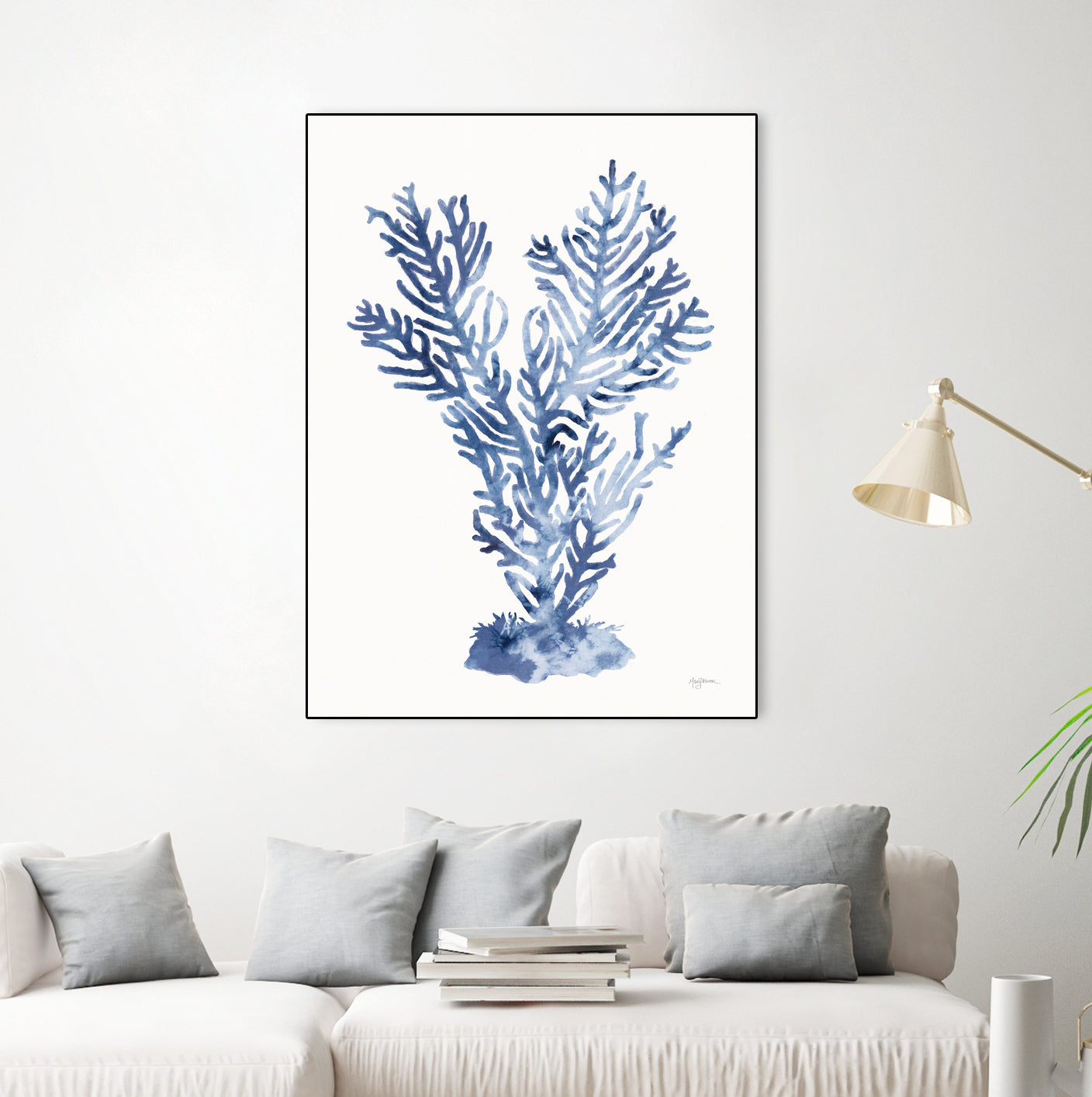 Shibori Coral I by Mary Urban on GIANT ART - blue