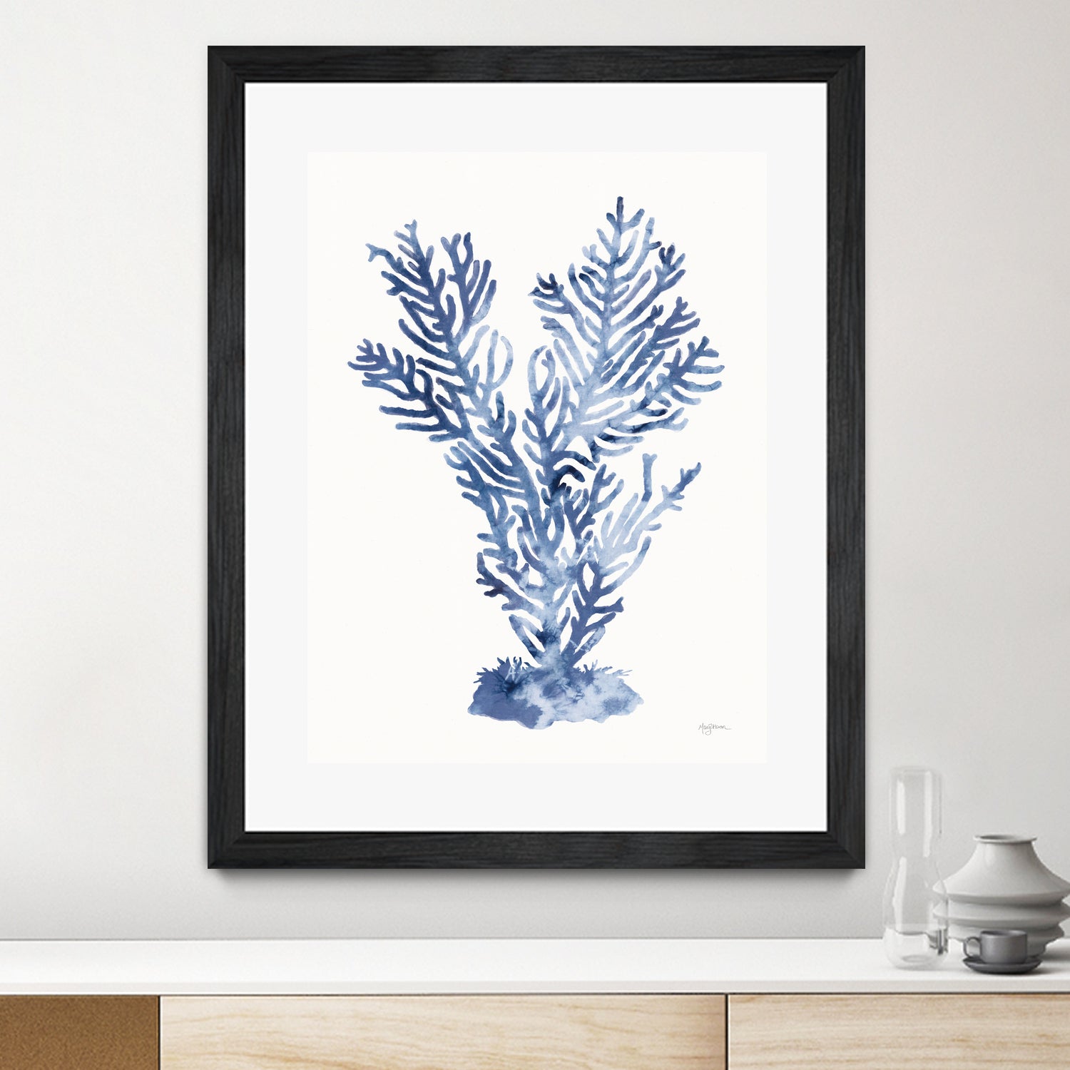 Shibori Coral I by Mary Urban on GIANT ART - blue