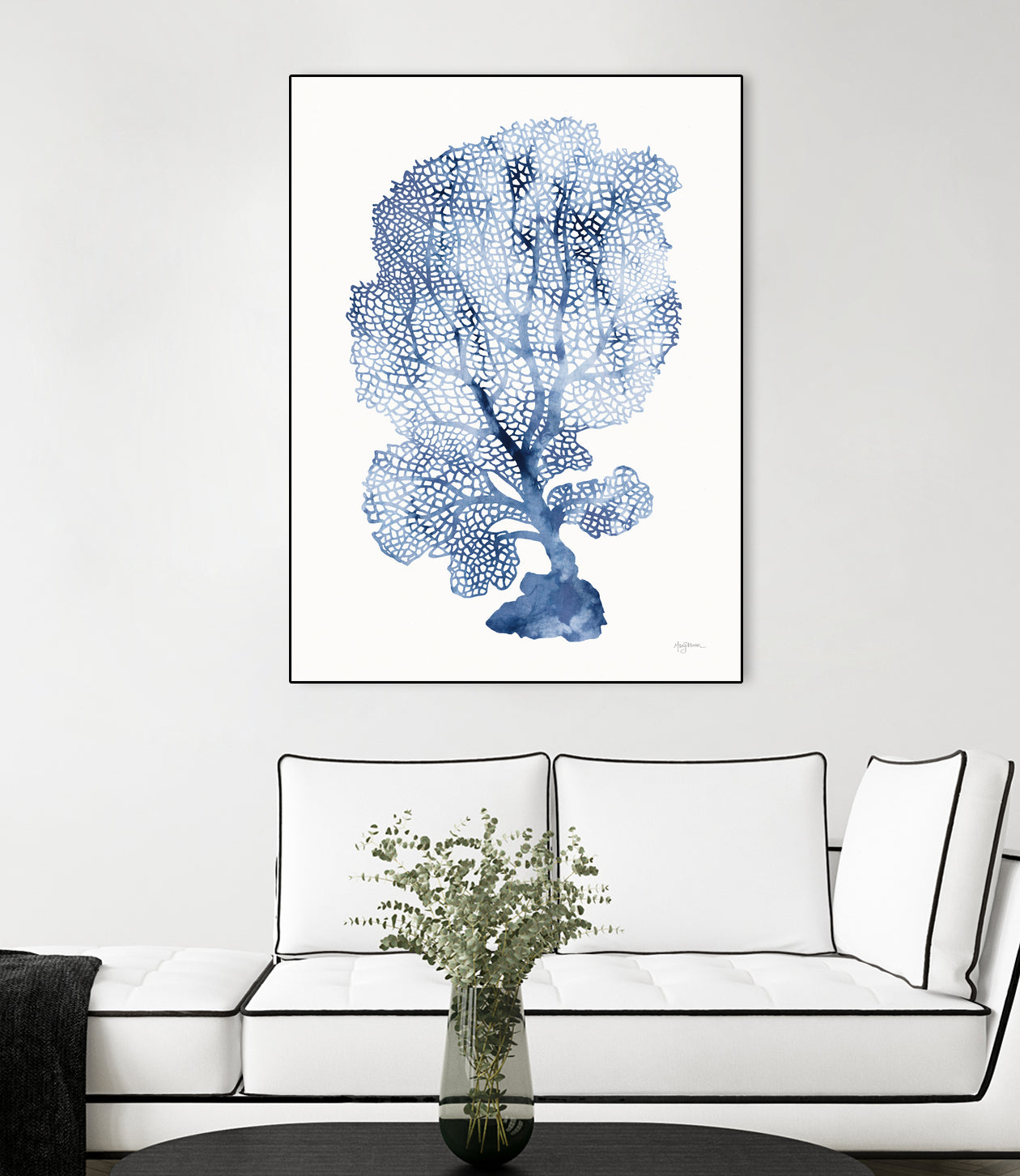 Shibori Coral II by Mary Urban on GIANT ART - blue